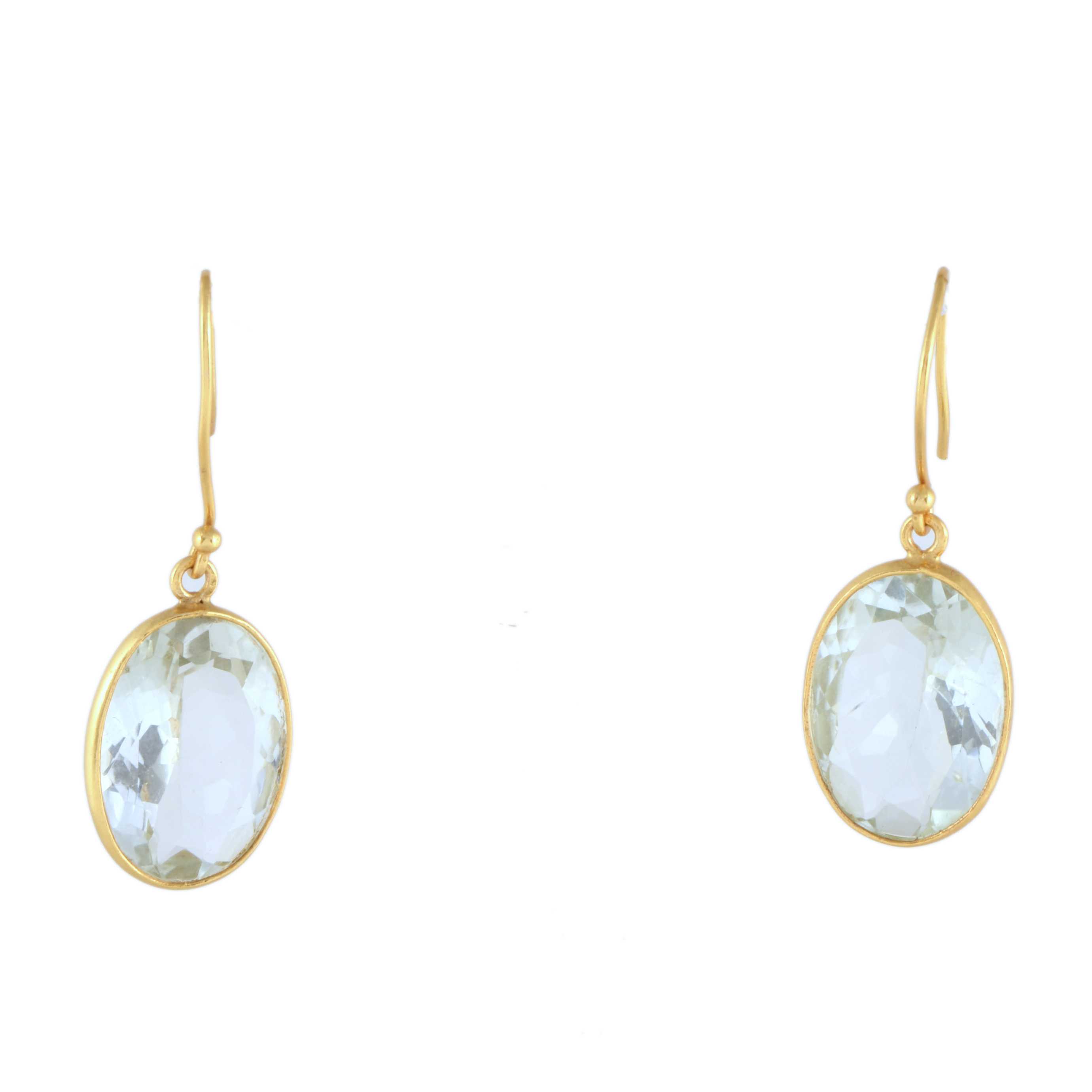 Pendientes con prasiolitas.