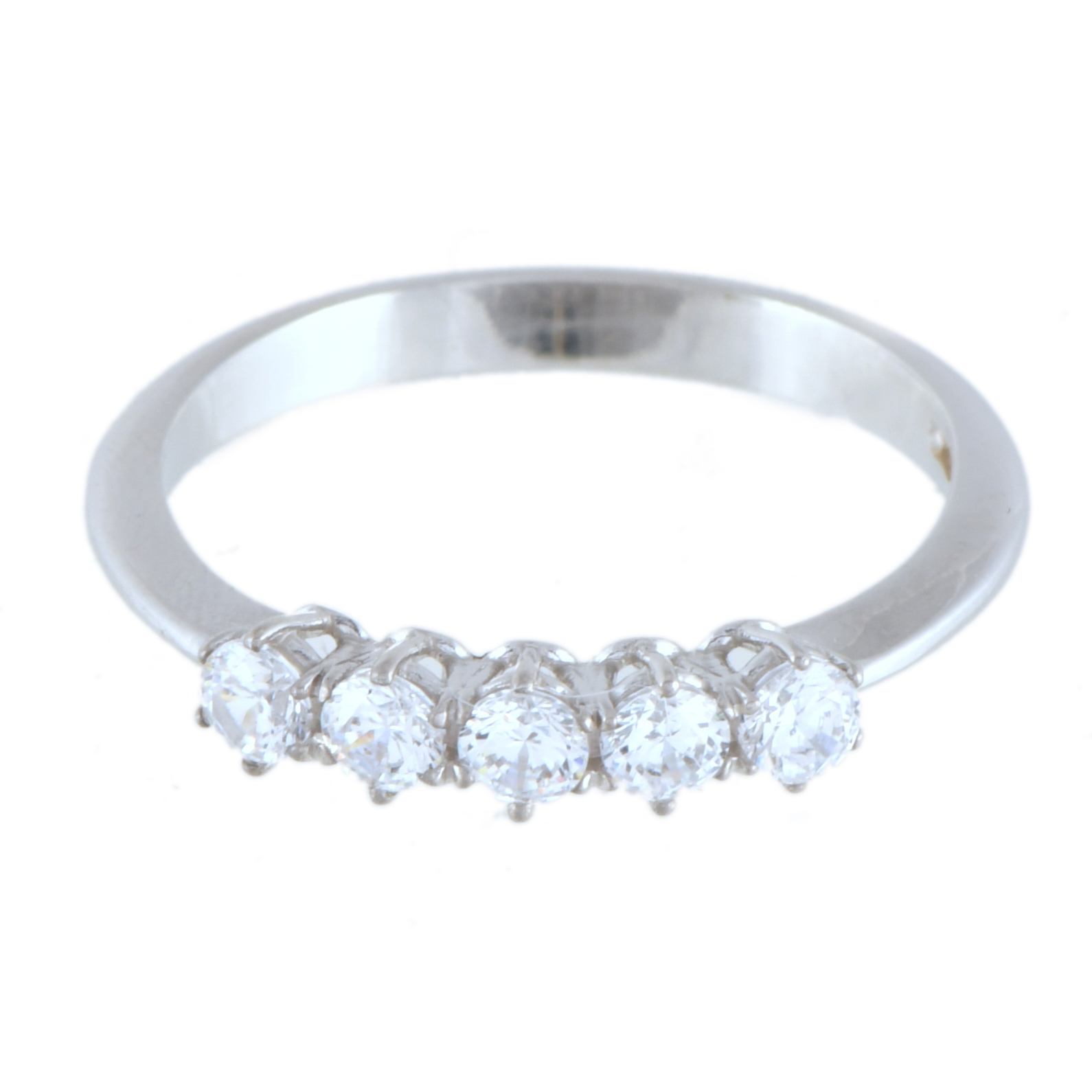 Anillo cinquillo de circonitas.