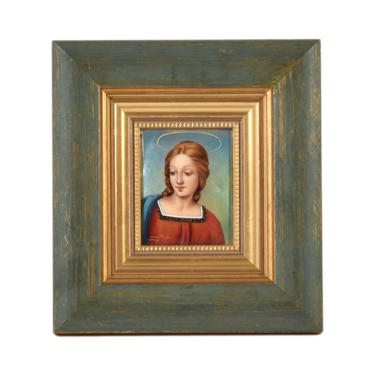 Placa de esmalte frances de Limonges, siglo XX