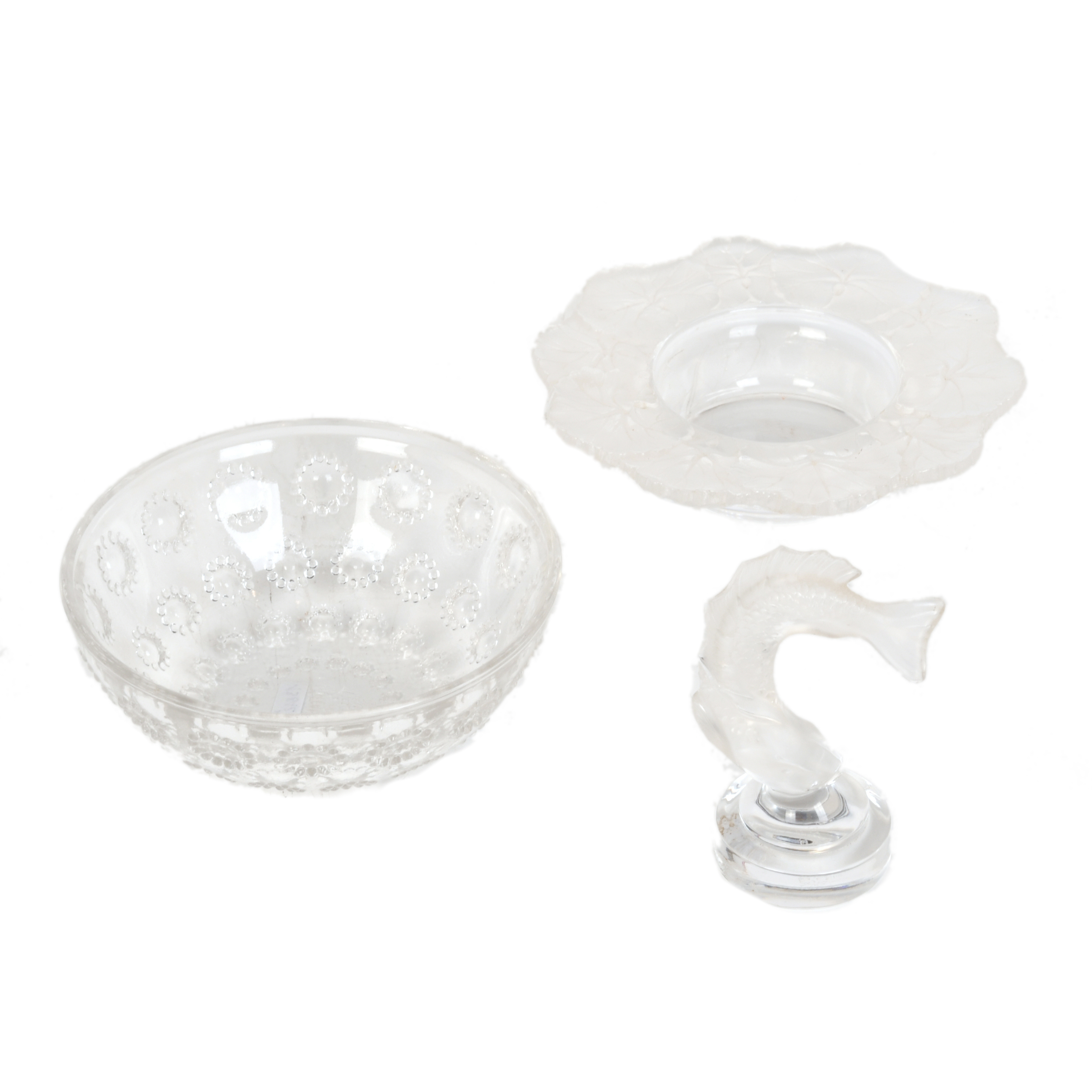 MANUFACTURA LALIQUE. Lote de 3 centros de mesa 