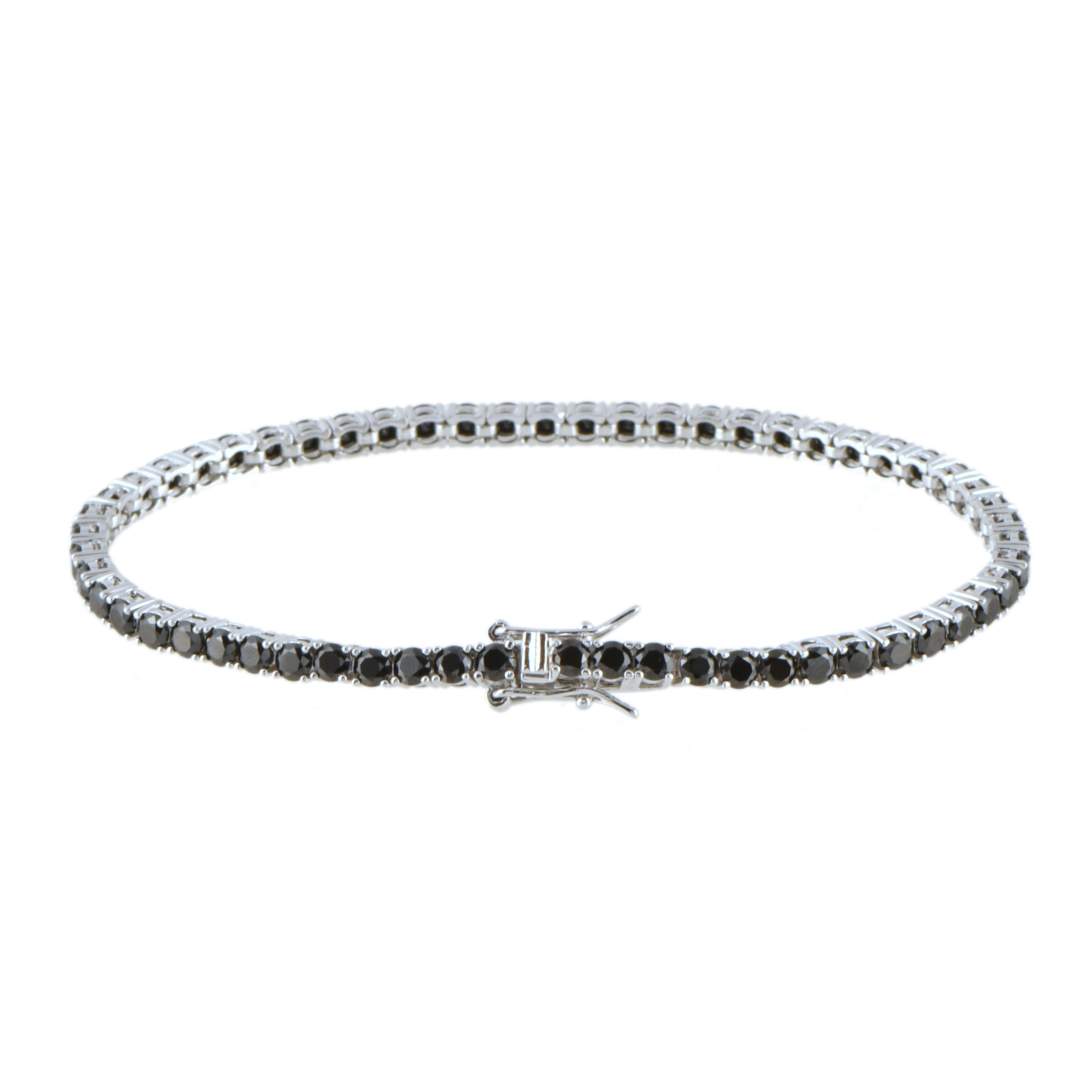 Pulsera riviére con circonitas negras.