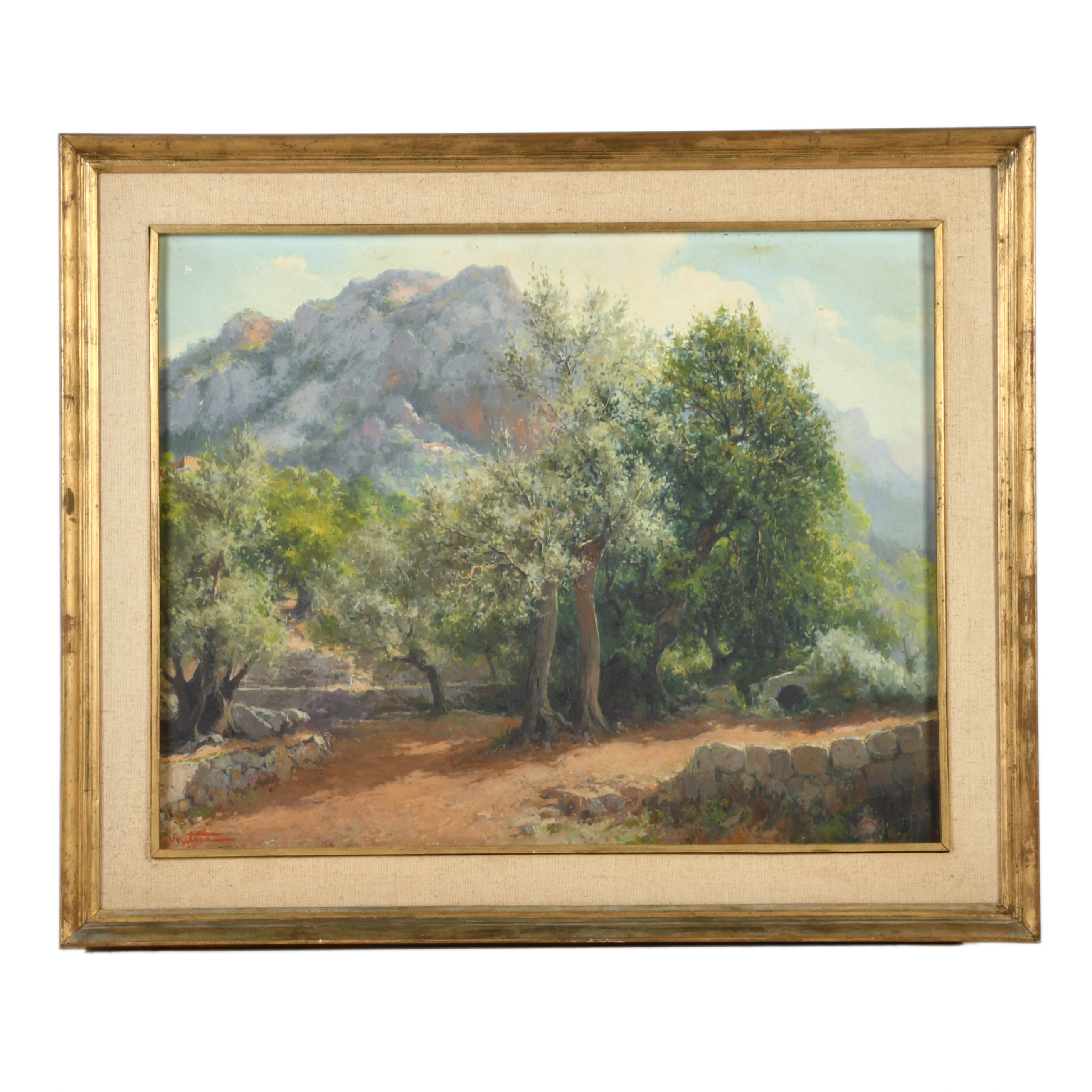 JOSEP VENTOSA DOMÈNECH (1897-1982). "Algarrobos y olivos", 