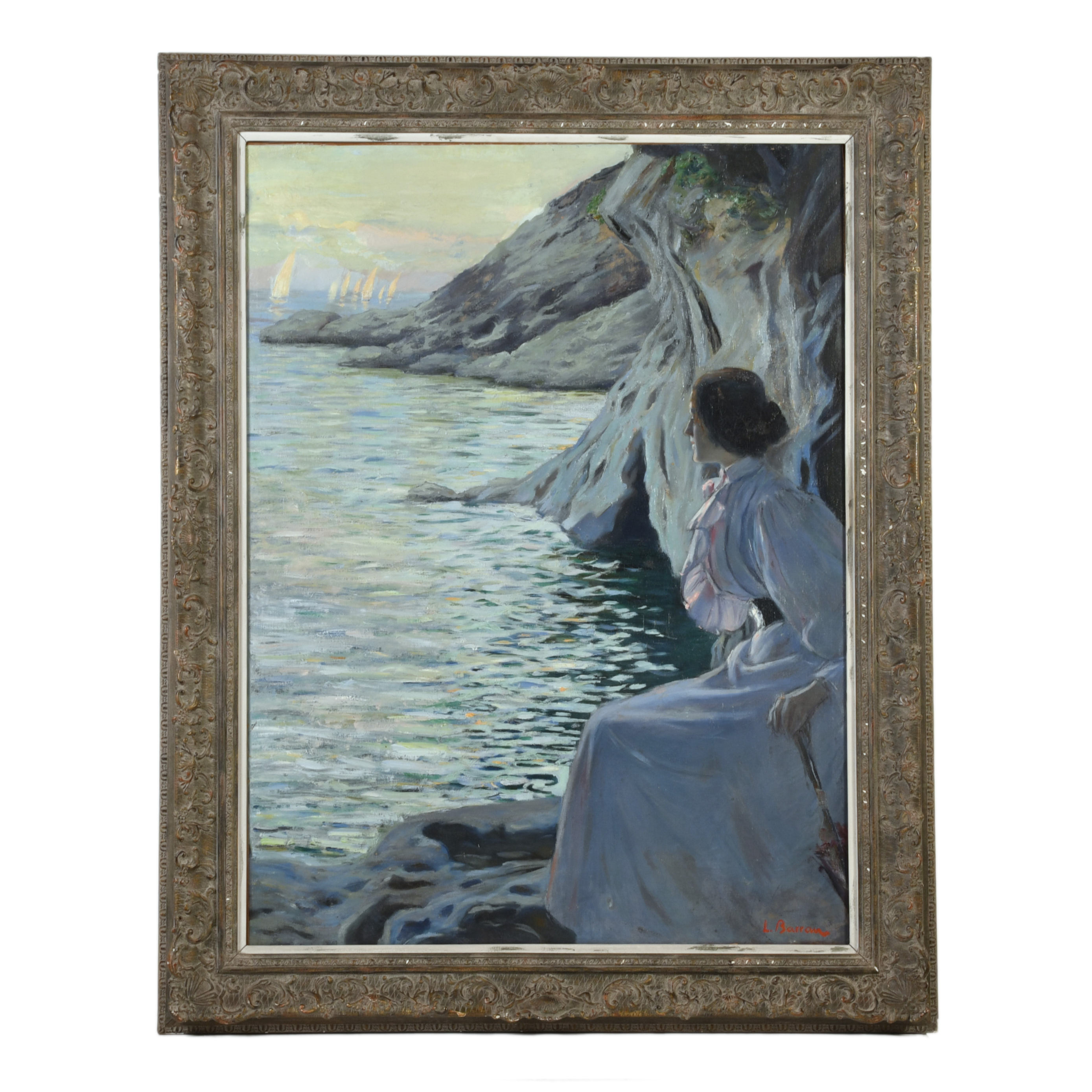 LAUREÀ BARRAU BUÑOL (1864-1957) "Mujer mirando al mar".