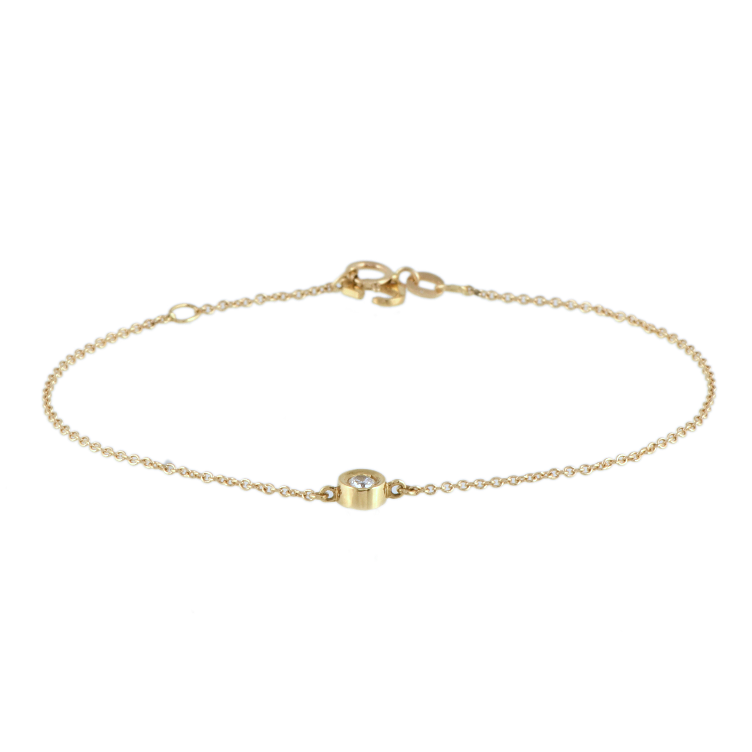 Pulsera con chatón de diamante.