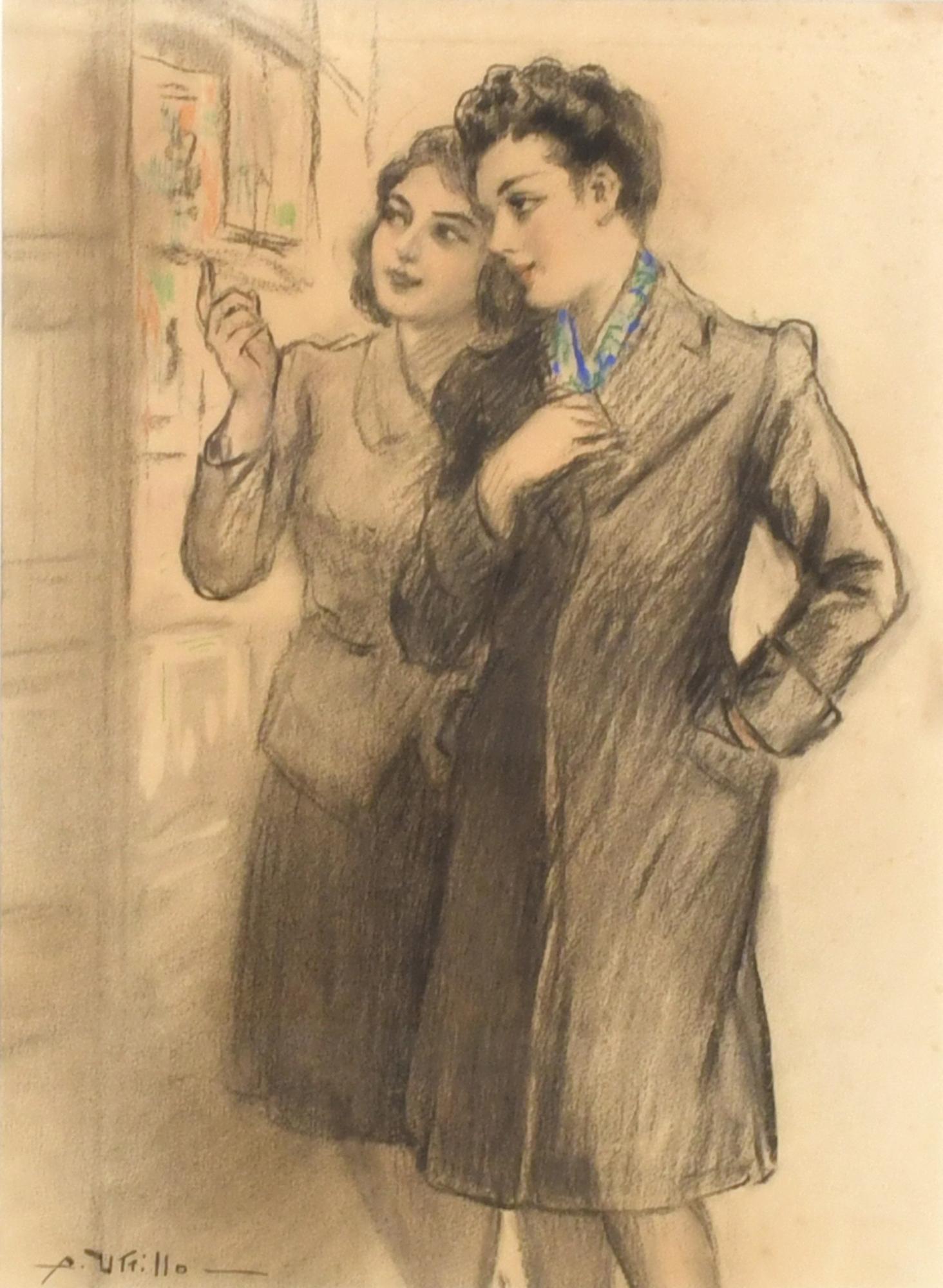 ANTONI UTRILLO VIADERA (1867-1944) "Jóvenes".