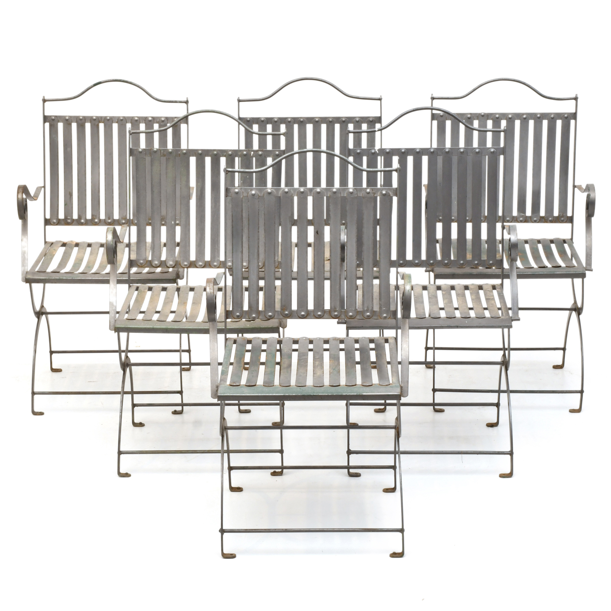 ESCUELA FRANCESA, SIGLO XX. Lote de 6 sillas de jardín.