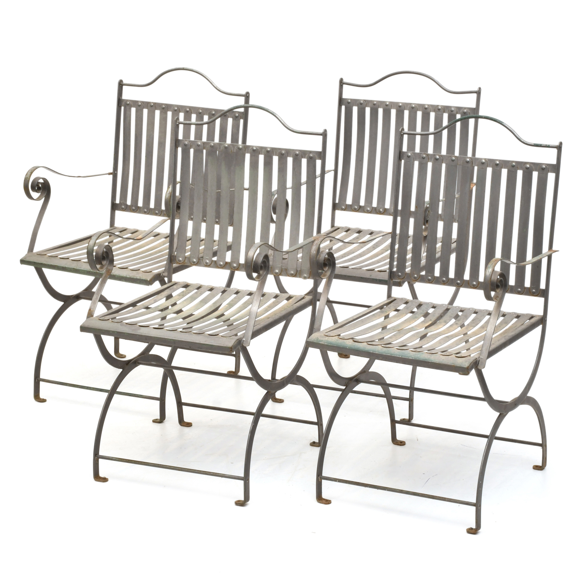 ESCUELA FRANCESA, SIGLO XX. Lote de 4 sillas de jardin.