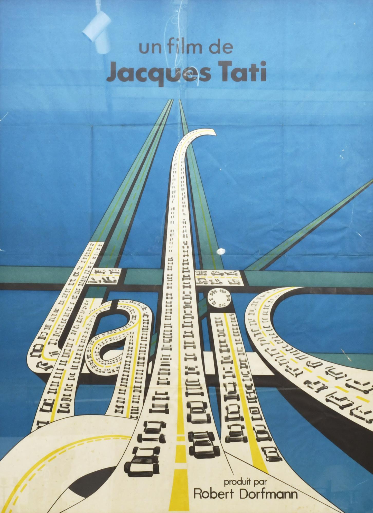 Cartel original de la película "Trafic" de Jacques Tati.