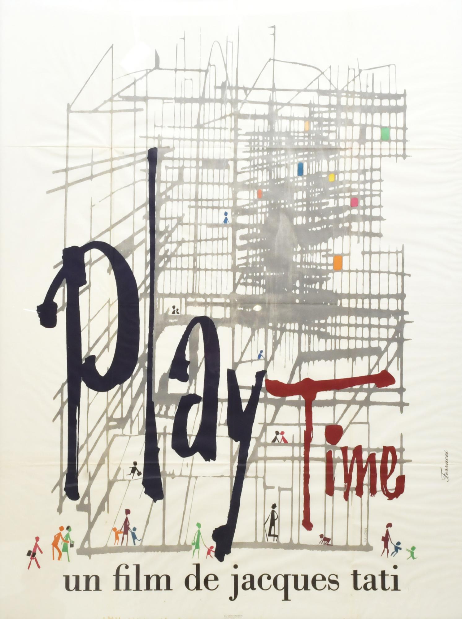 Cartel original de la película "Play Time" de Jacques Tati.