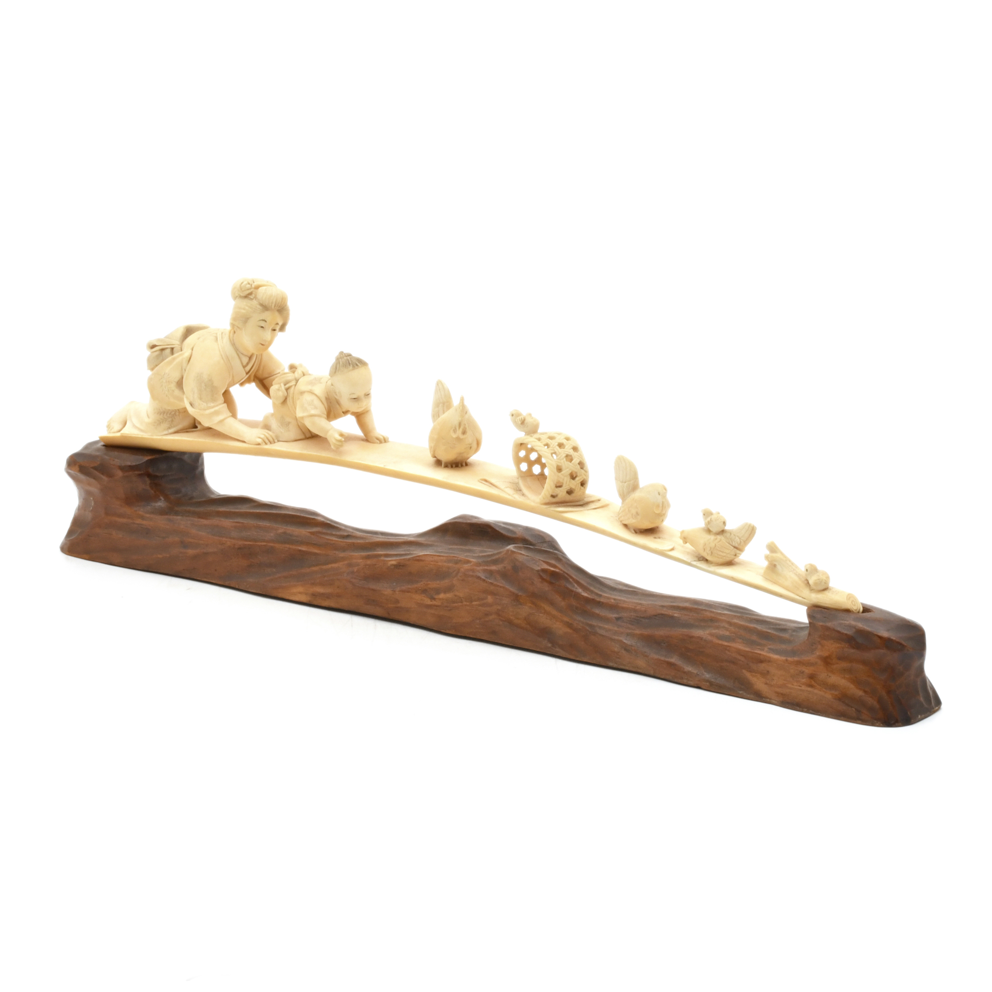 ESCUELA JAPONESA. PERÍODO MEIJI, FIN. SIGLO XIX. Mujer y ni