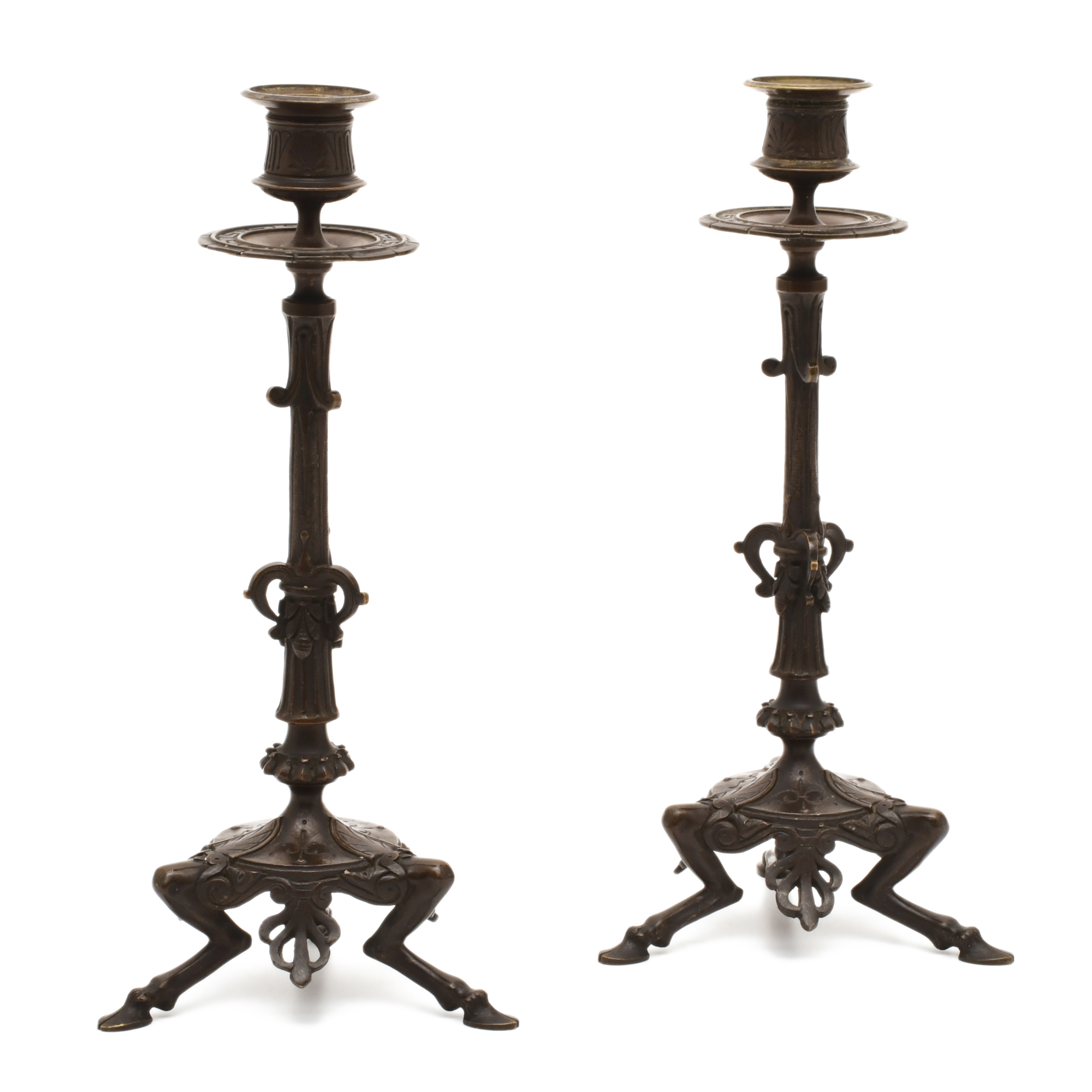 Pareja de candeleros estilo Napoleón III, siglo XX.