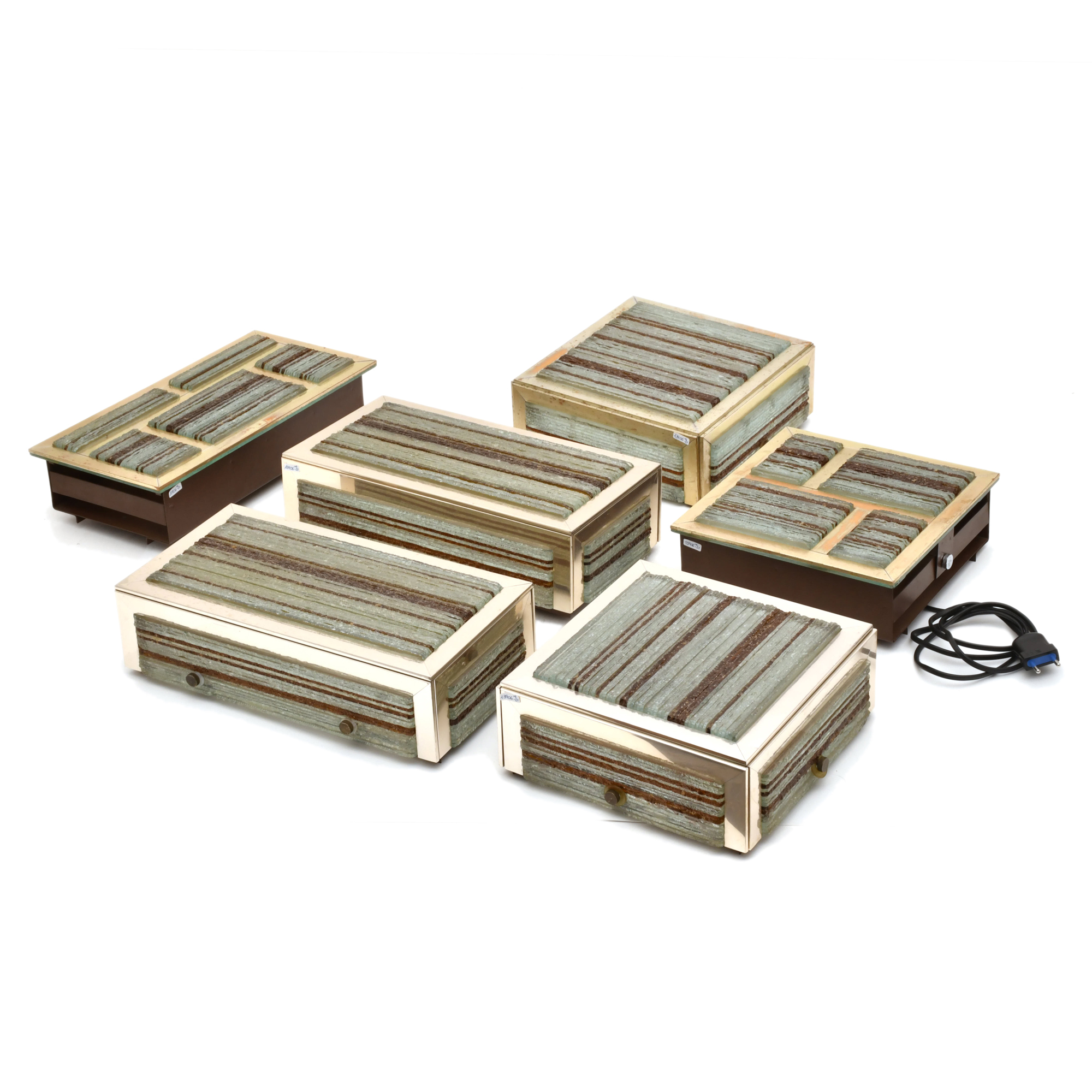 AFTER MODELS BY ALBANO POLI, set of 6 wall lamps, circa 196