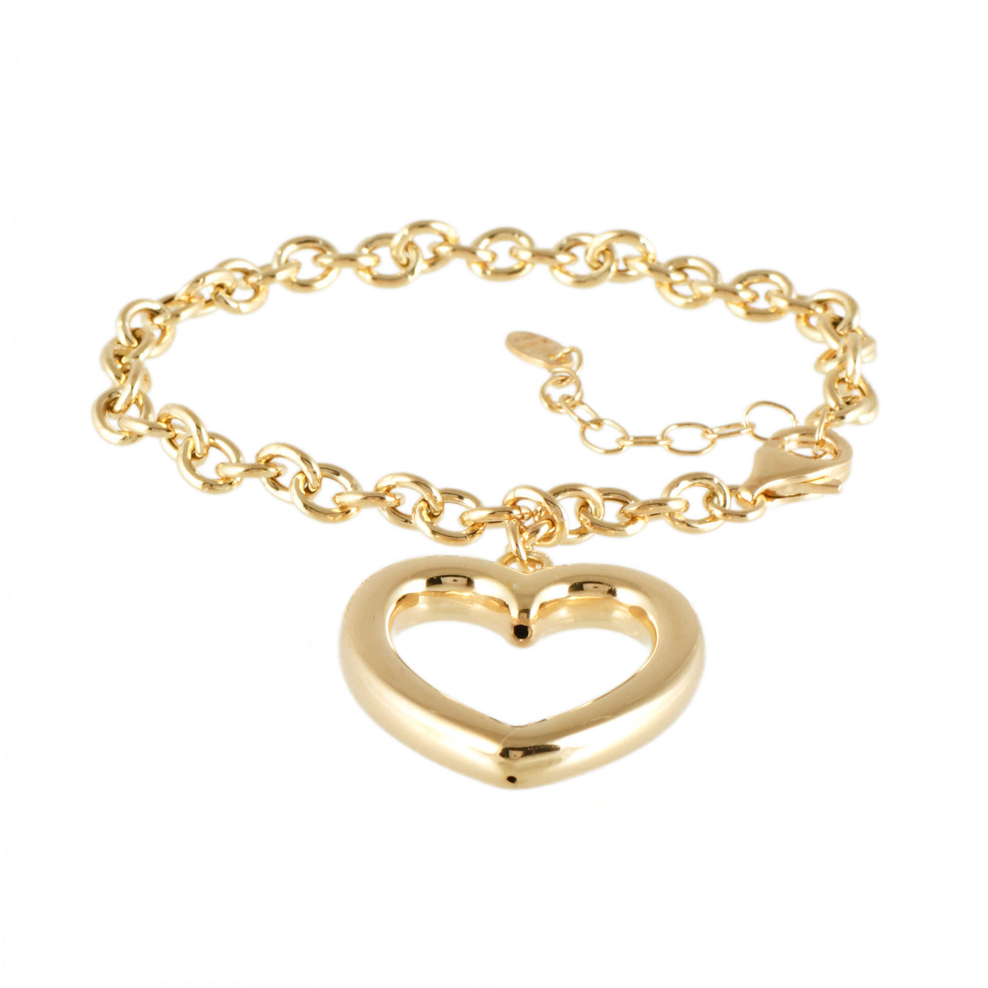 Pulsera de eslabones con corazón colgante.
