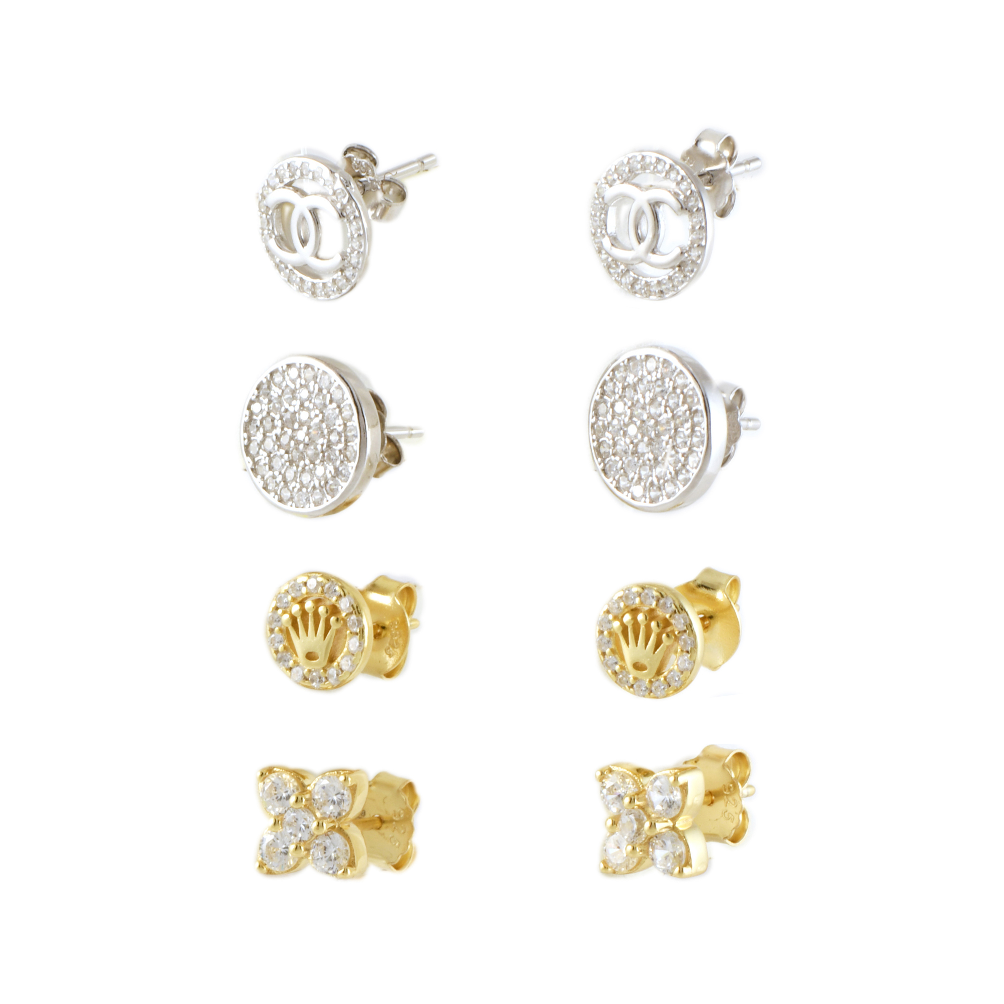 Lote de cuatro pares de pendientes.