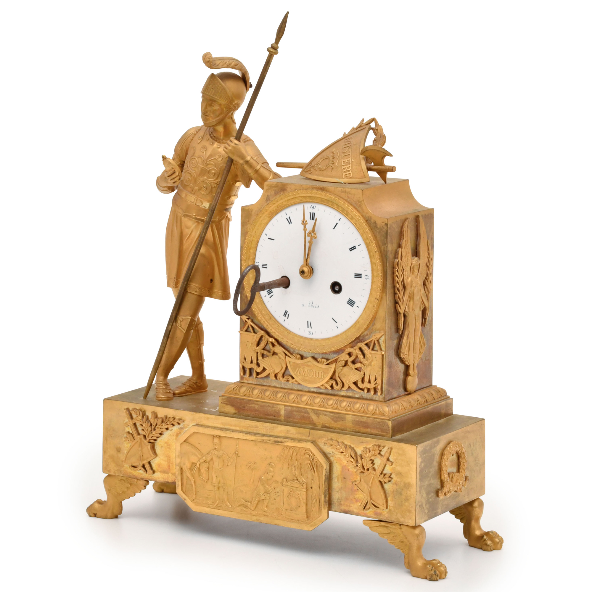 Empire table clock, circa 1810.