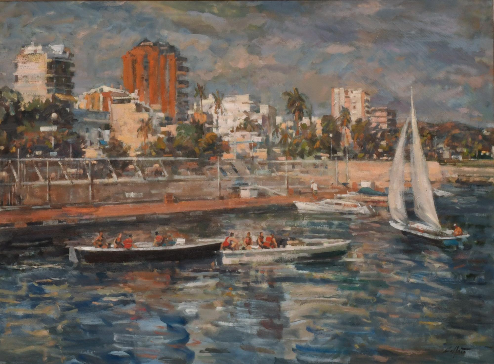 JUAN COLLADO (20TH CENTURY).  "Rowing".