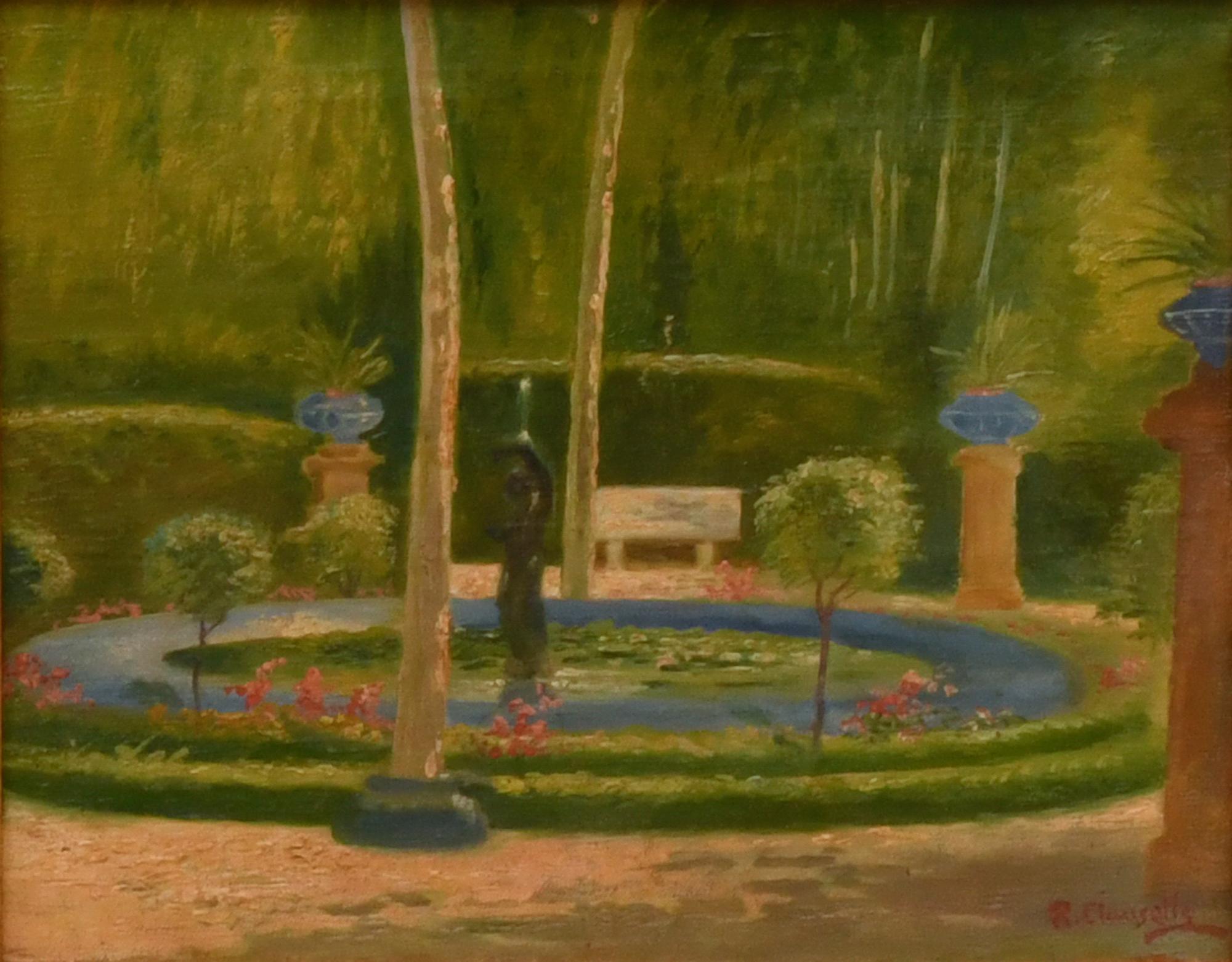 RICARD CLAUSELLES GAMBUS (1864-1939). "Jardin". 