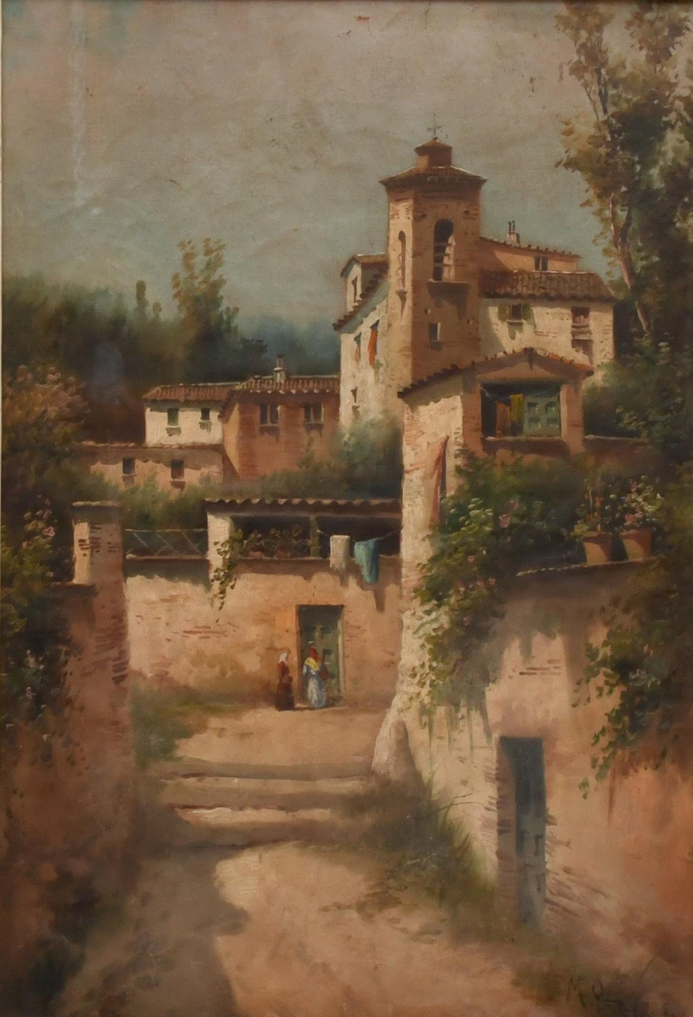 ATRIBUIDO A MARIANO OBIOLS DELGADO (c.1860-1911) "Paisaje c
