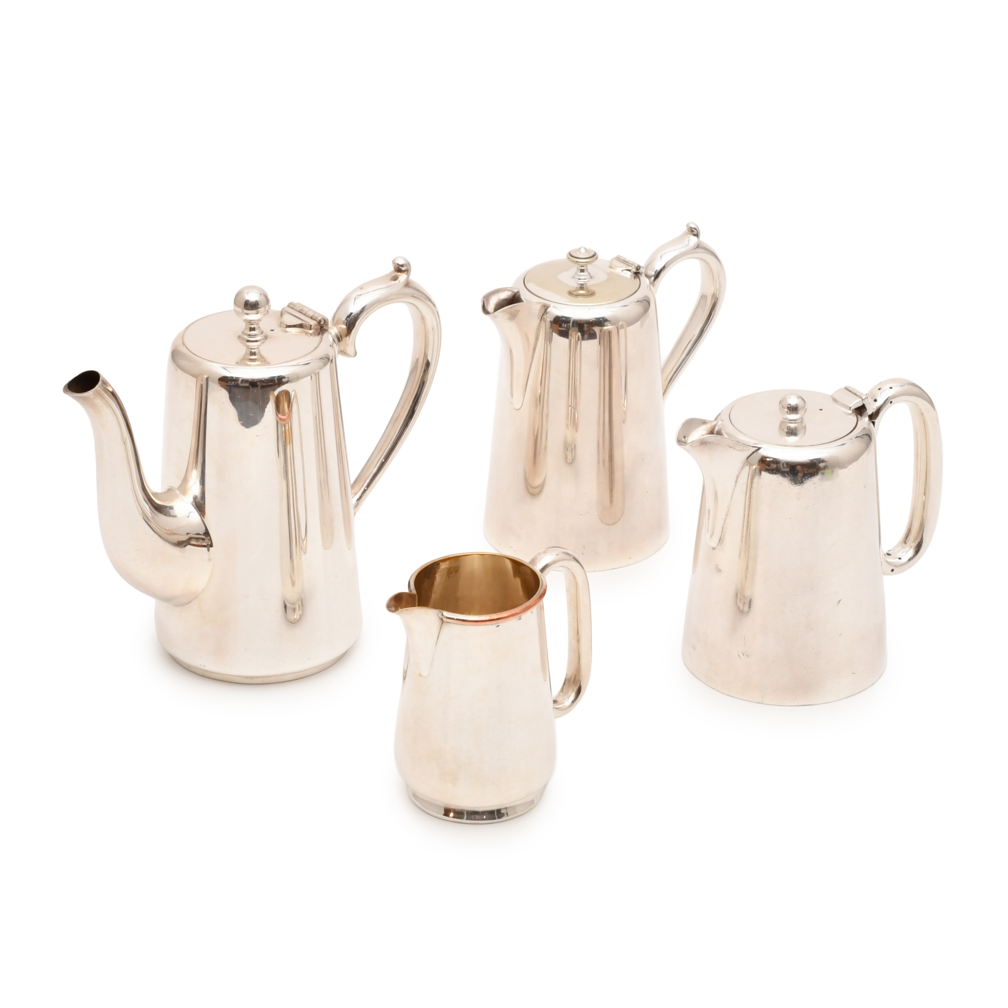 Set of four teapots.