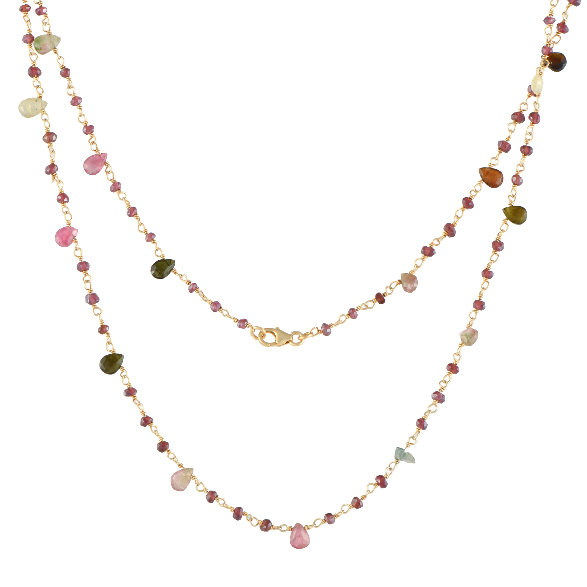 Necklace with coloured tourmalines.