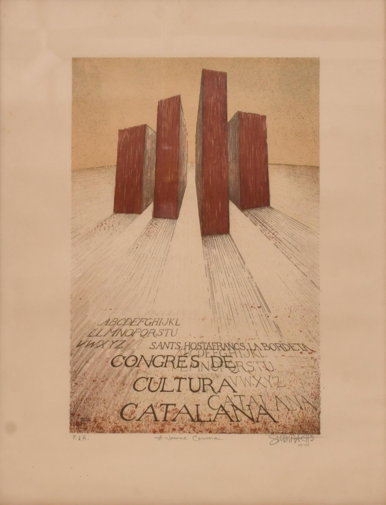 JOSEP MARIA SUBIRACHS (1927-2014). Poster of Congrés de Cul