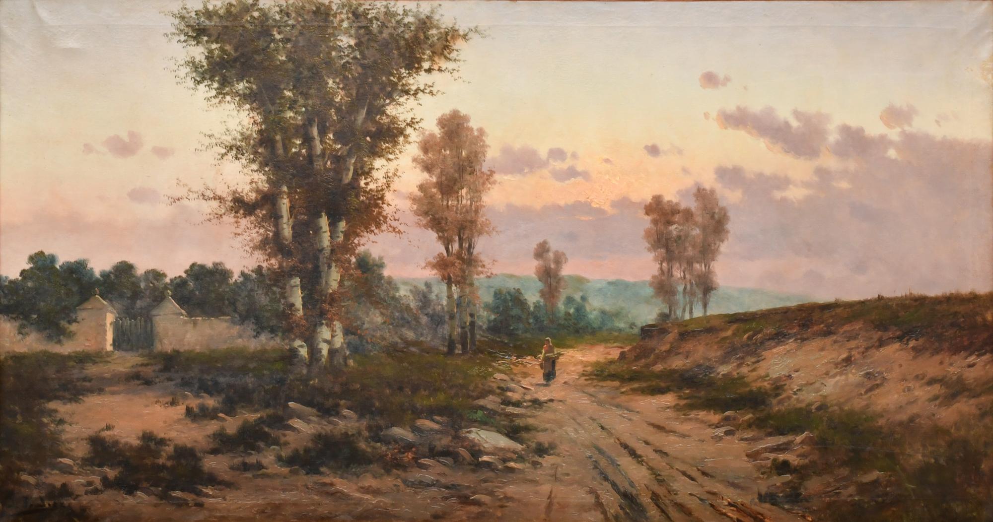 19TH-20TH CENTURIES SPANISH SCHOOL. "Sunset landscape".