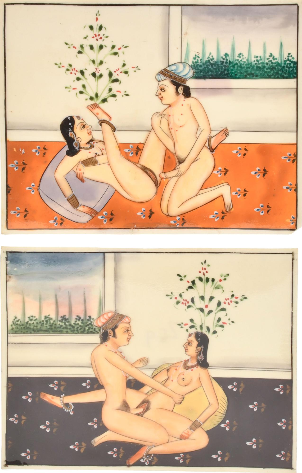 PAHARI INDIAN SCHOOL, 19TH CENTURY. Pair of plaques.
