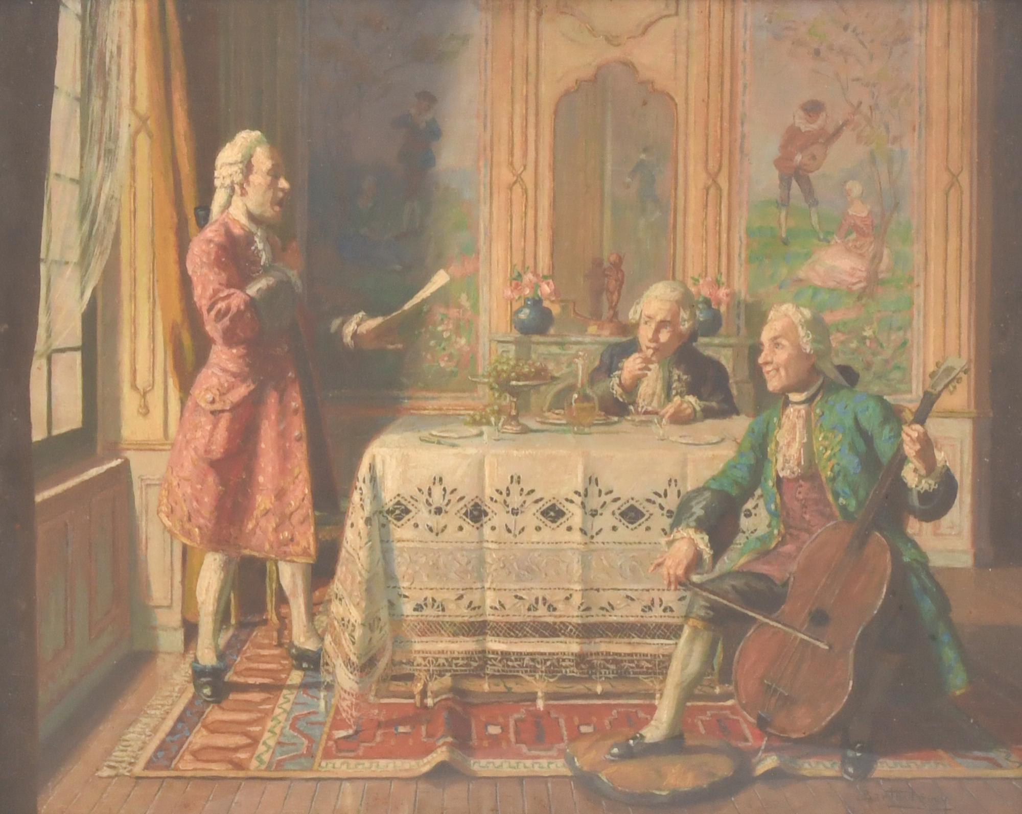 EMILIEN VICTOR BARTHÉLEMY (1885-1964).   "Caballeros ensaya
