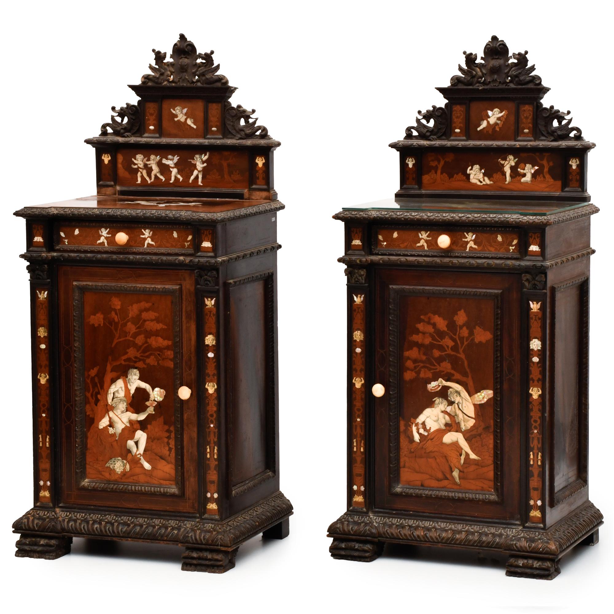 19TH CENTURY ITALIAN SCHOOL. Pair of bedside tables, Histor