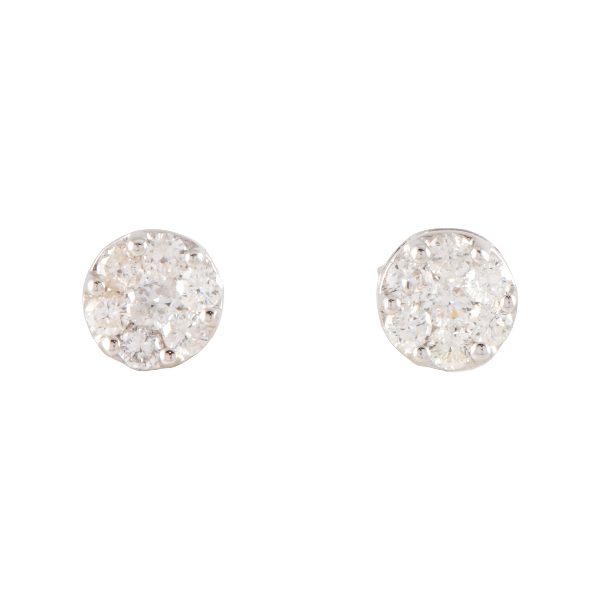 Pendientes con rosetón de diamantes.