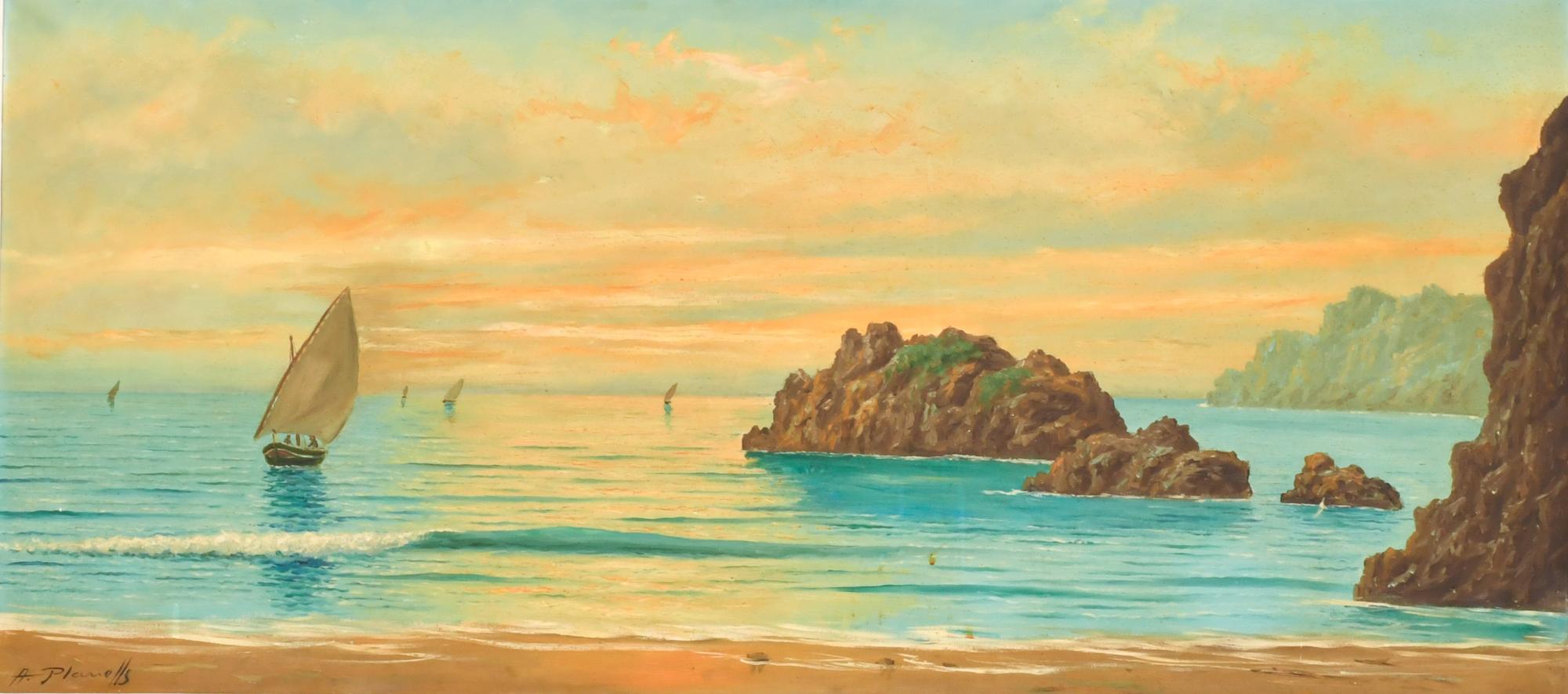 ÀNGEL PLANELLS (1901-1989). "Retorn de la pesca".