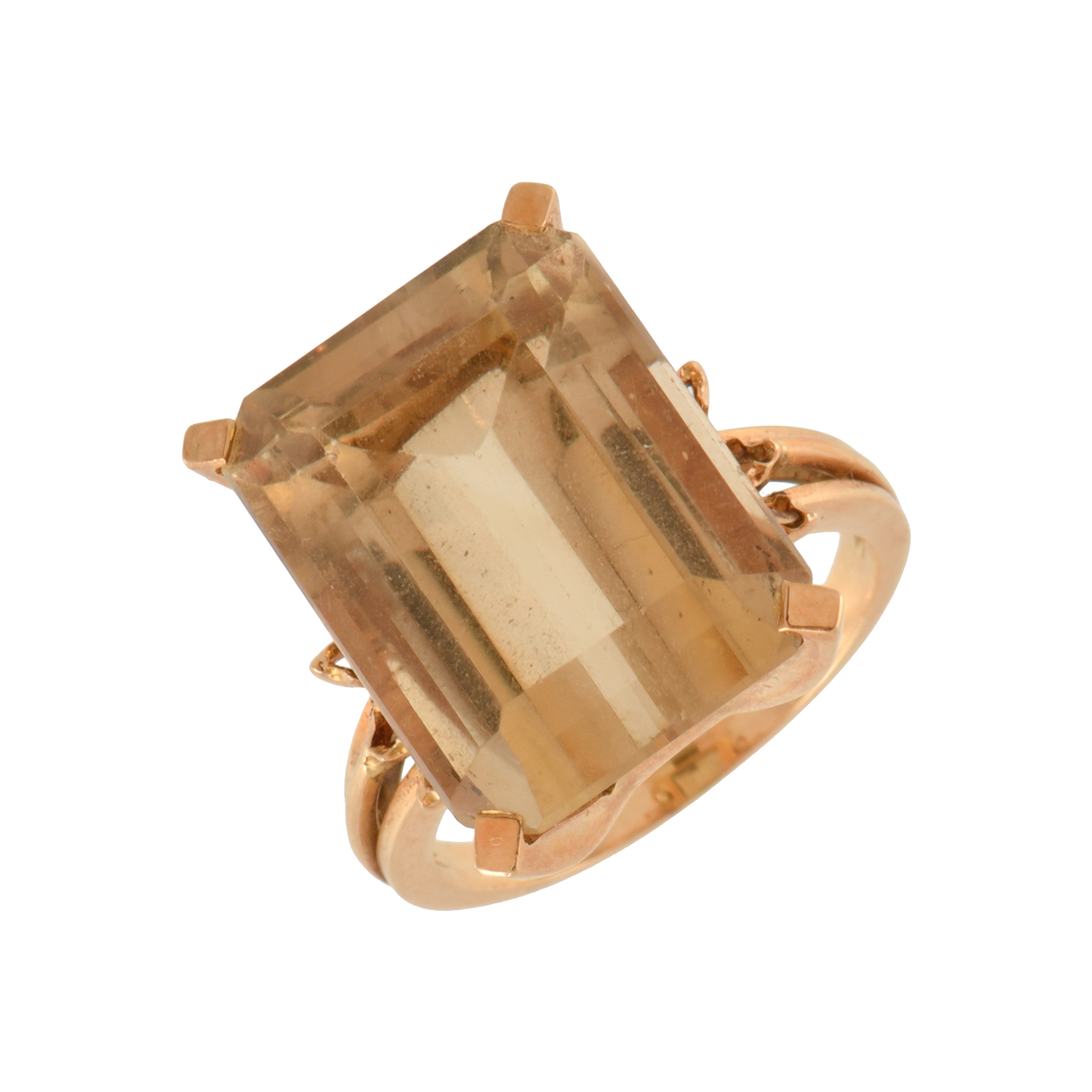 Signet ring with a large citrine.