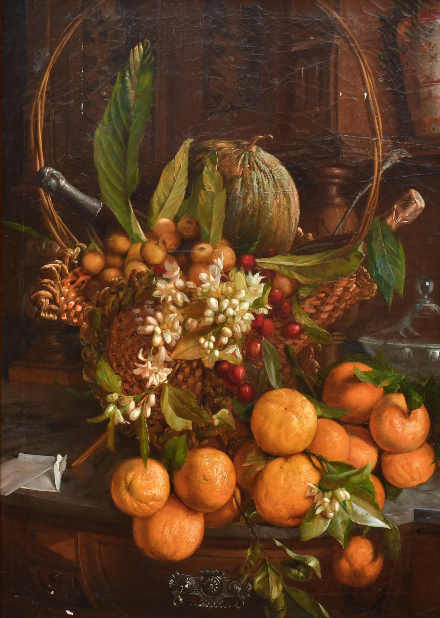 RICARD MARTI AGUILO (1868-1936) "Bodegón azahar y frutas". 