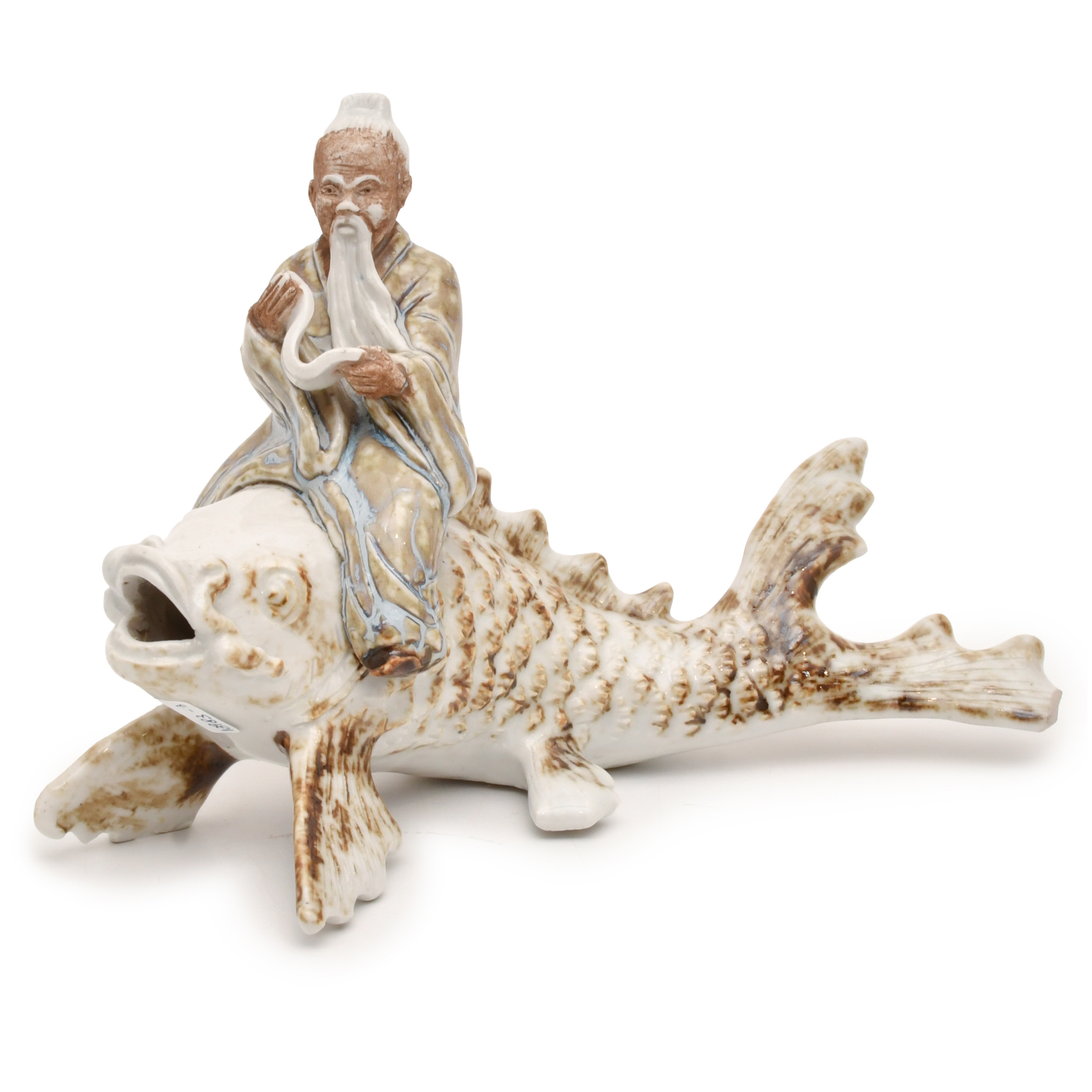 AFTER CHINESE MODELS, Figure of an old man on a Koi, 20th c