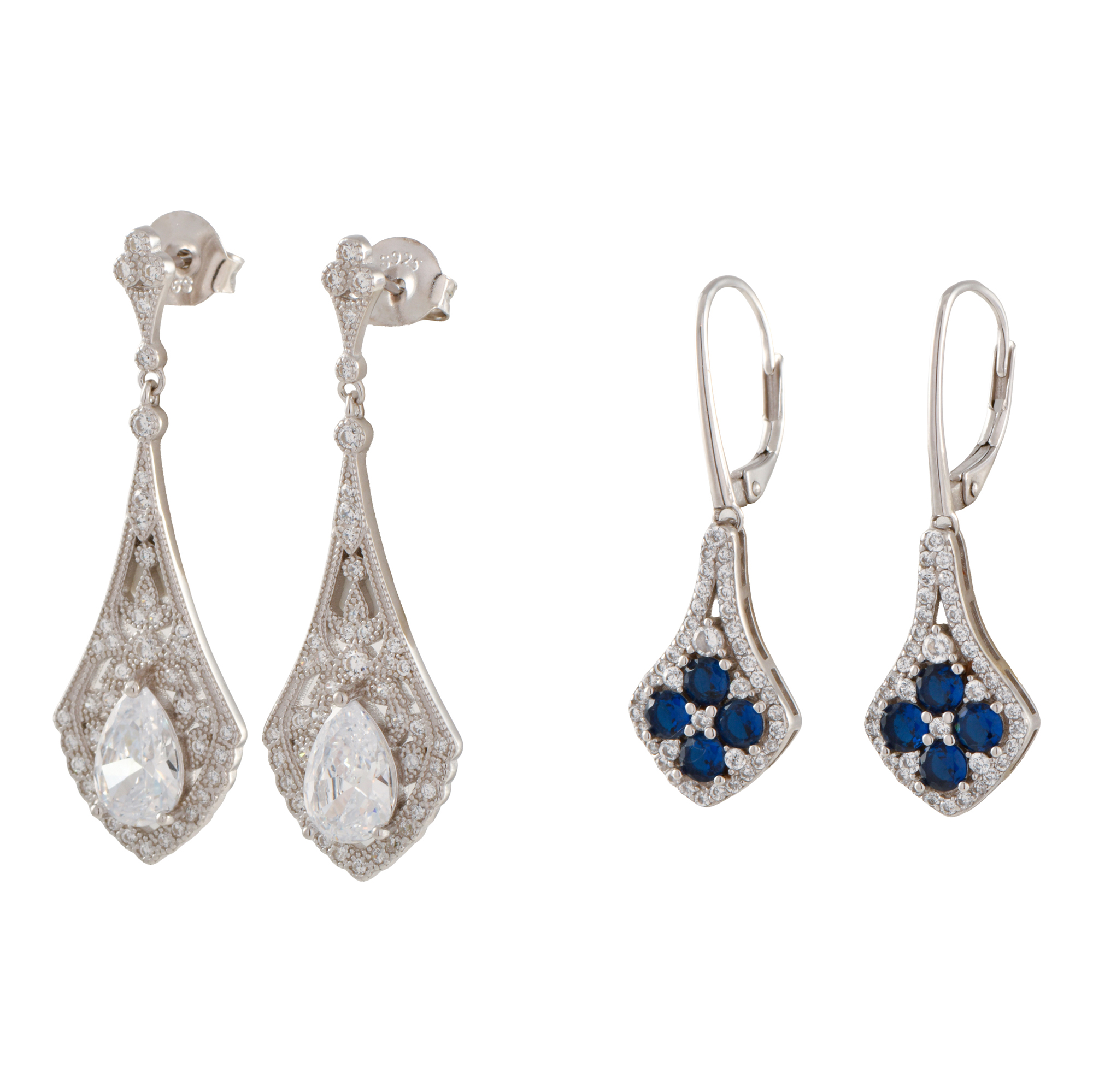 Two pairs of Art Deco earrings.