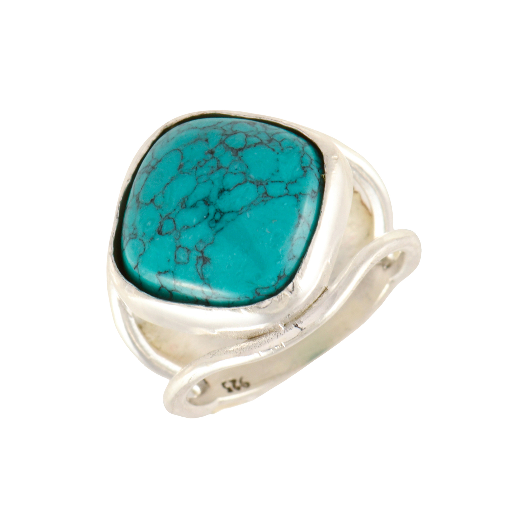 Anillo con gran turquesa.