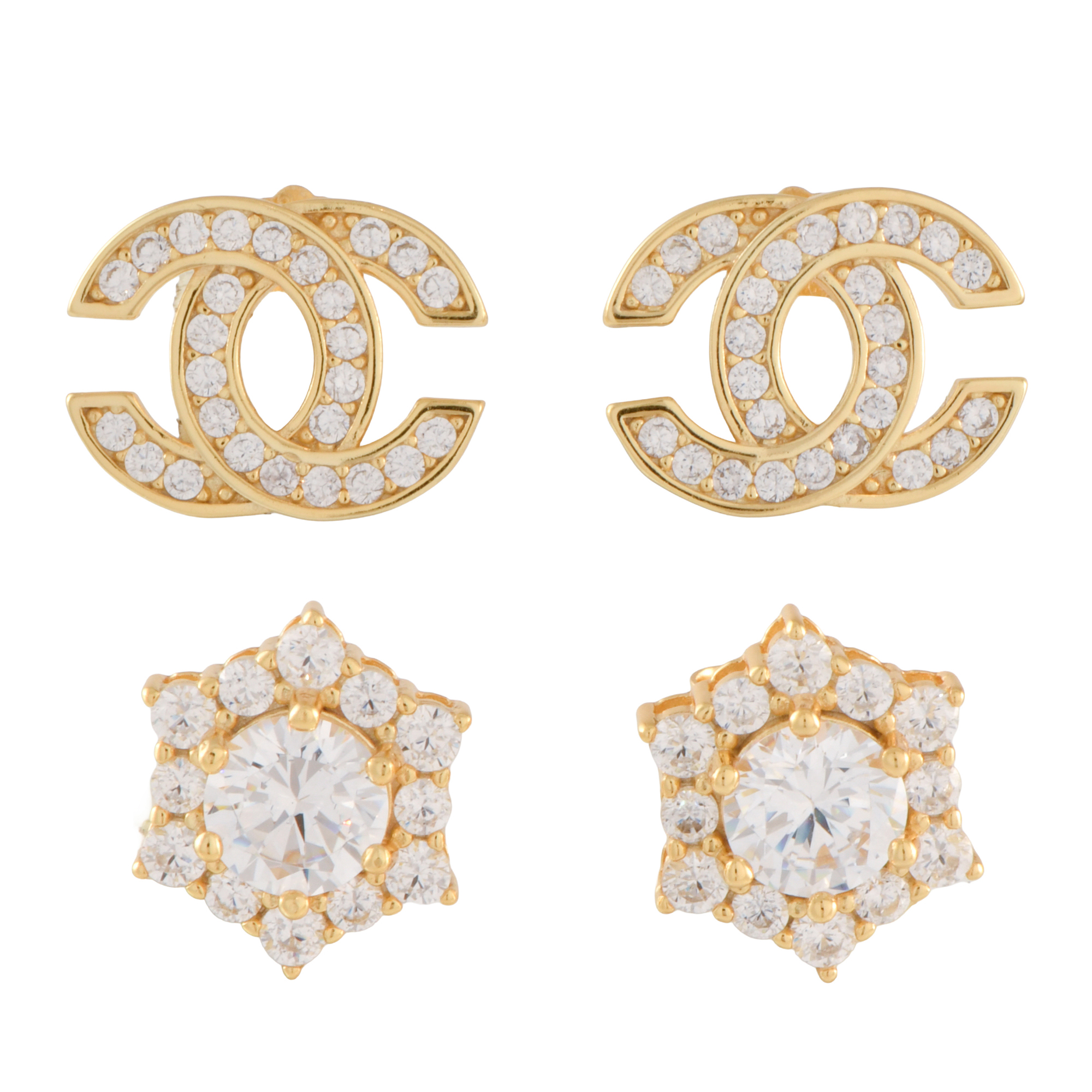 Lote de dos pares de pendientes.