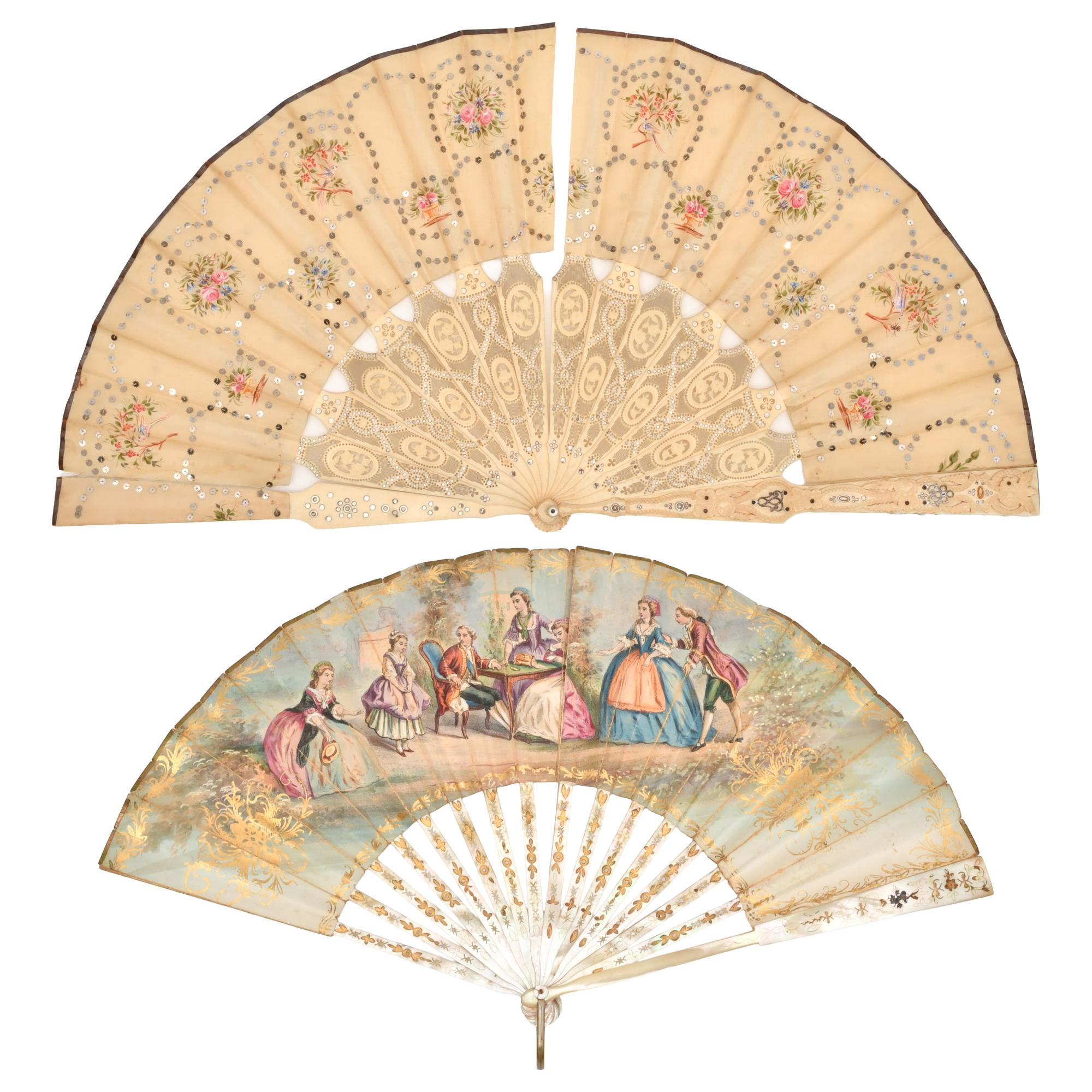 Pair of fans, 20th century.