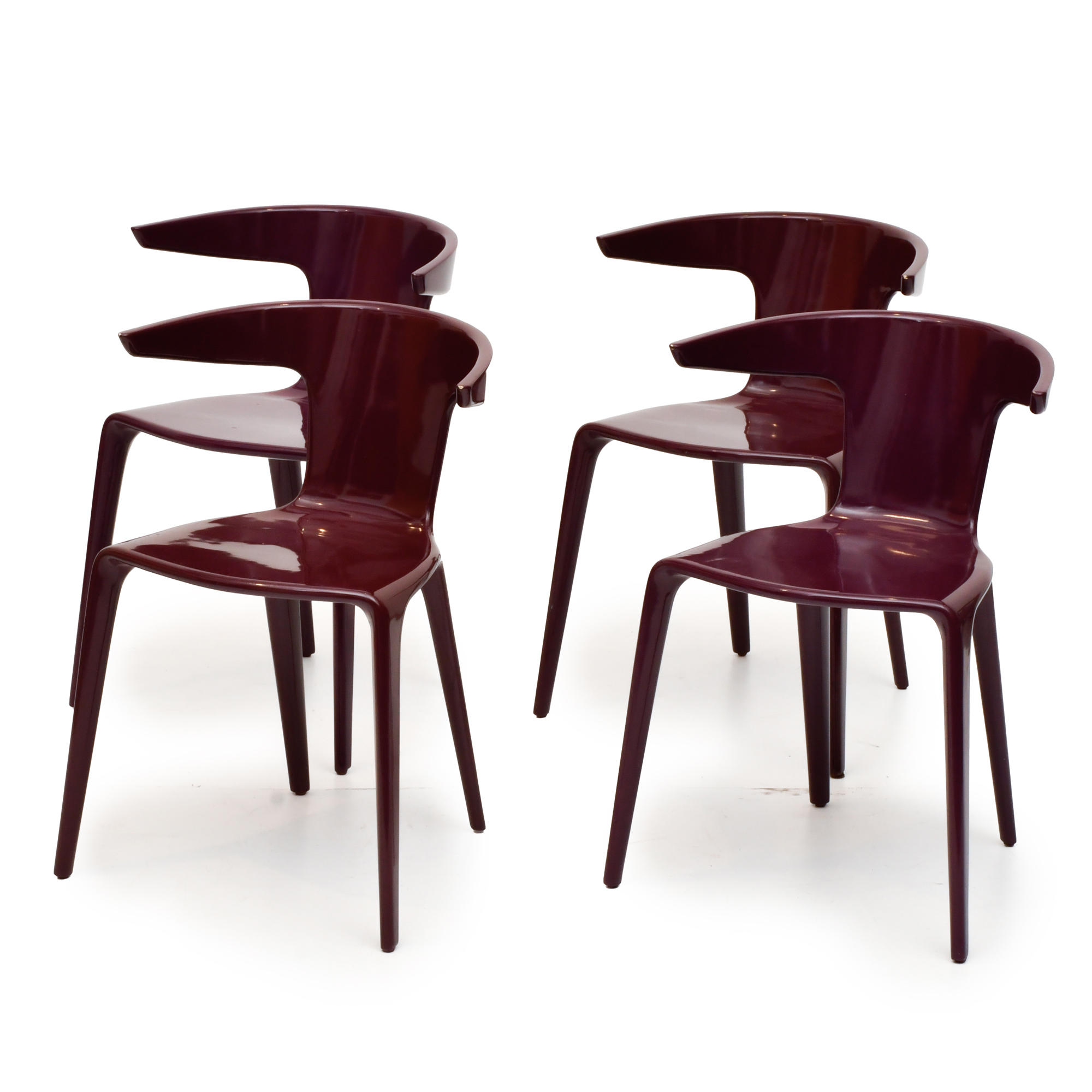 ALBERTO LIEVORE (1948). Set of flour 'Rothko' chairs.