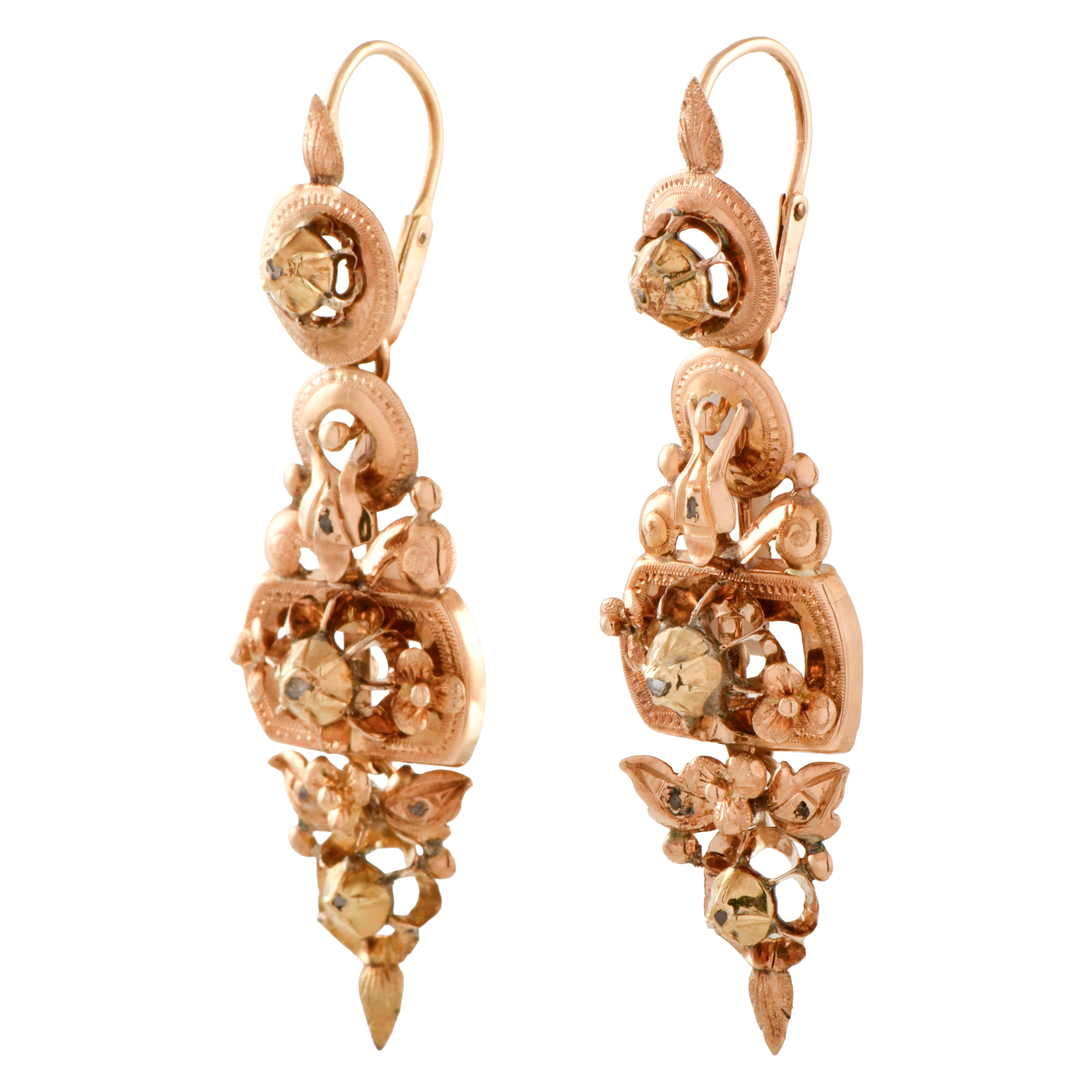 Popular earrings, late 19th century.