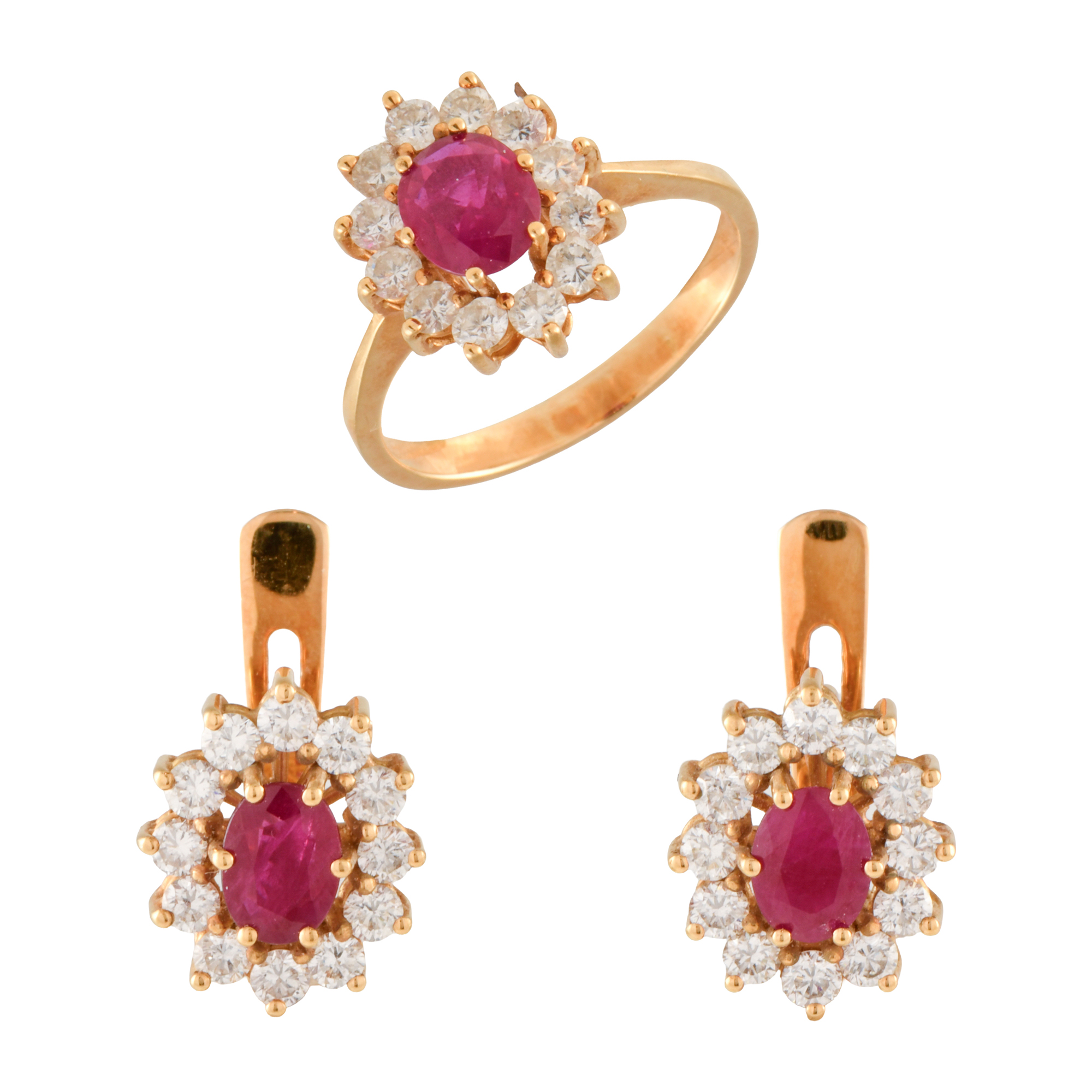 Conjunto de sortija y pendientes años 60