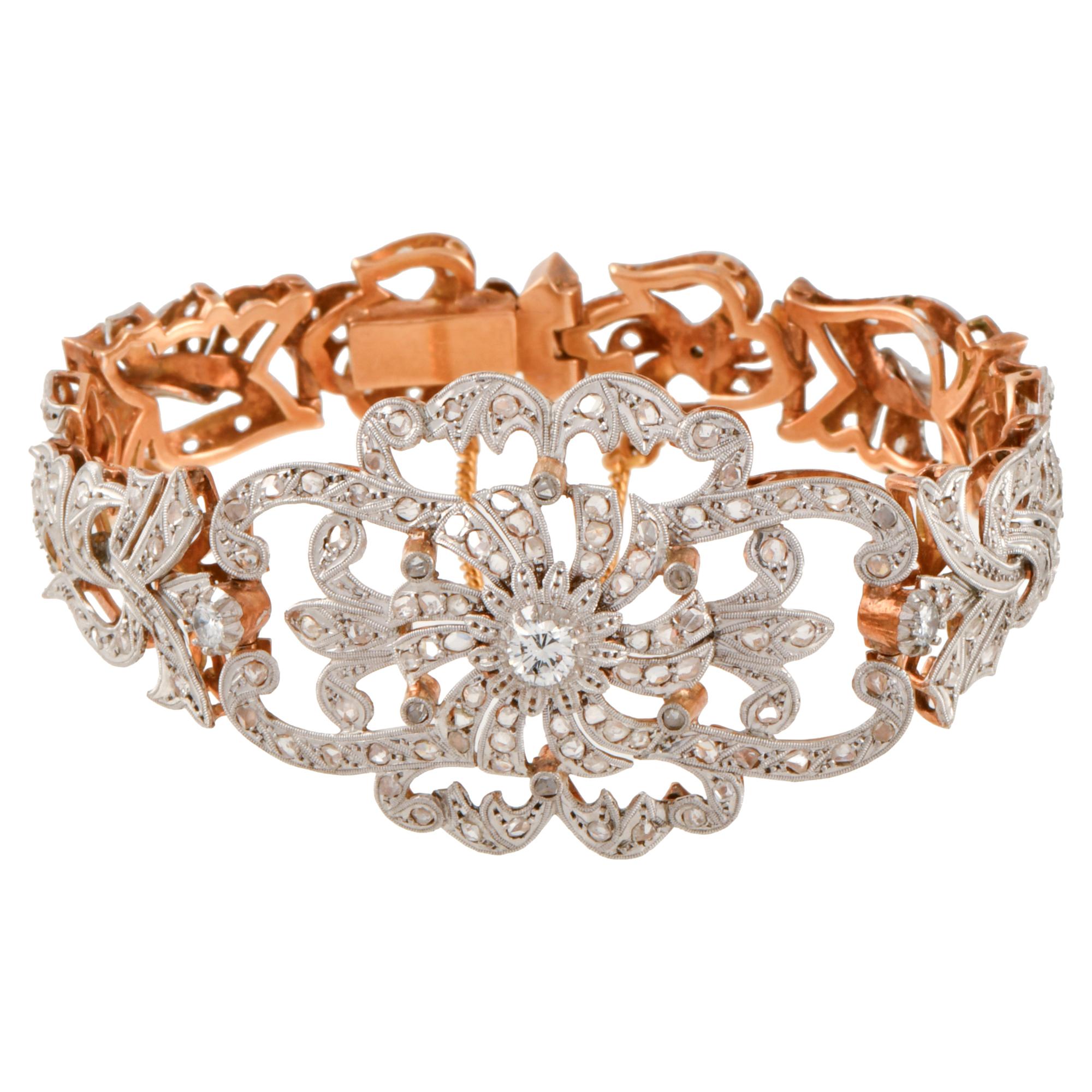 Modernist diamonds rigid bracelet