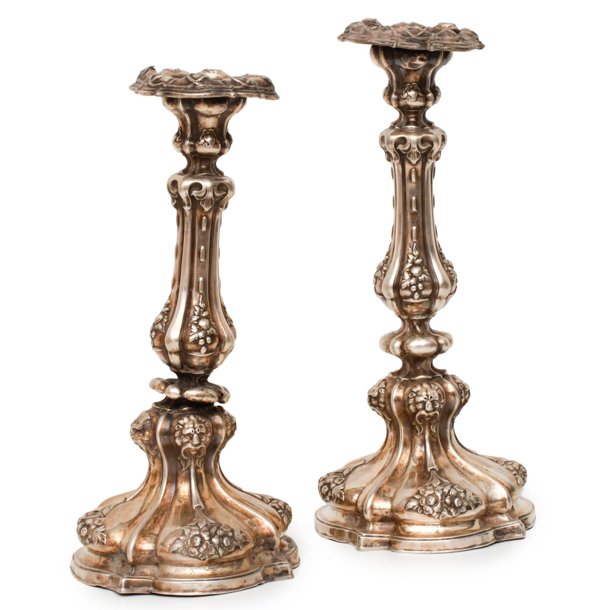 Pair of Victorian candlesticks.