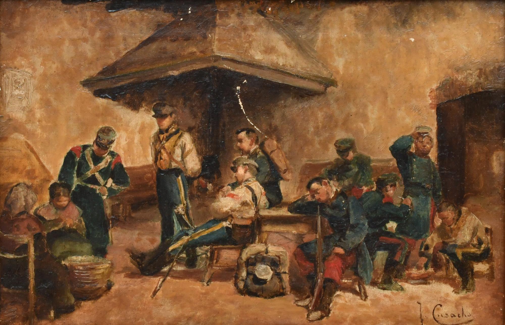 AFTER JOSEP CUSACHS (19TH-20TH CENTURY). "Soldier's Rest".