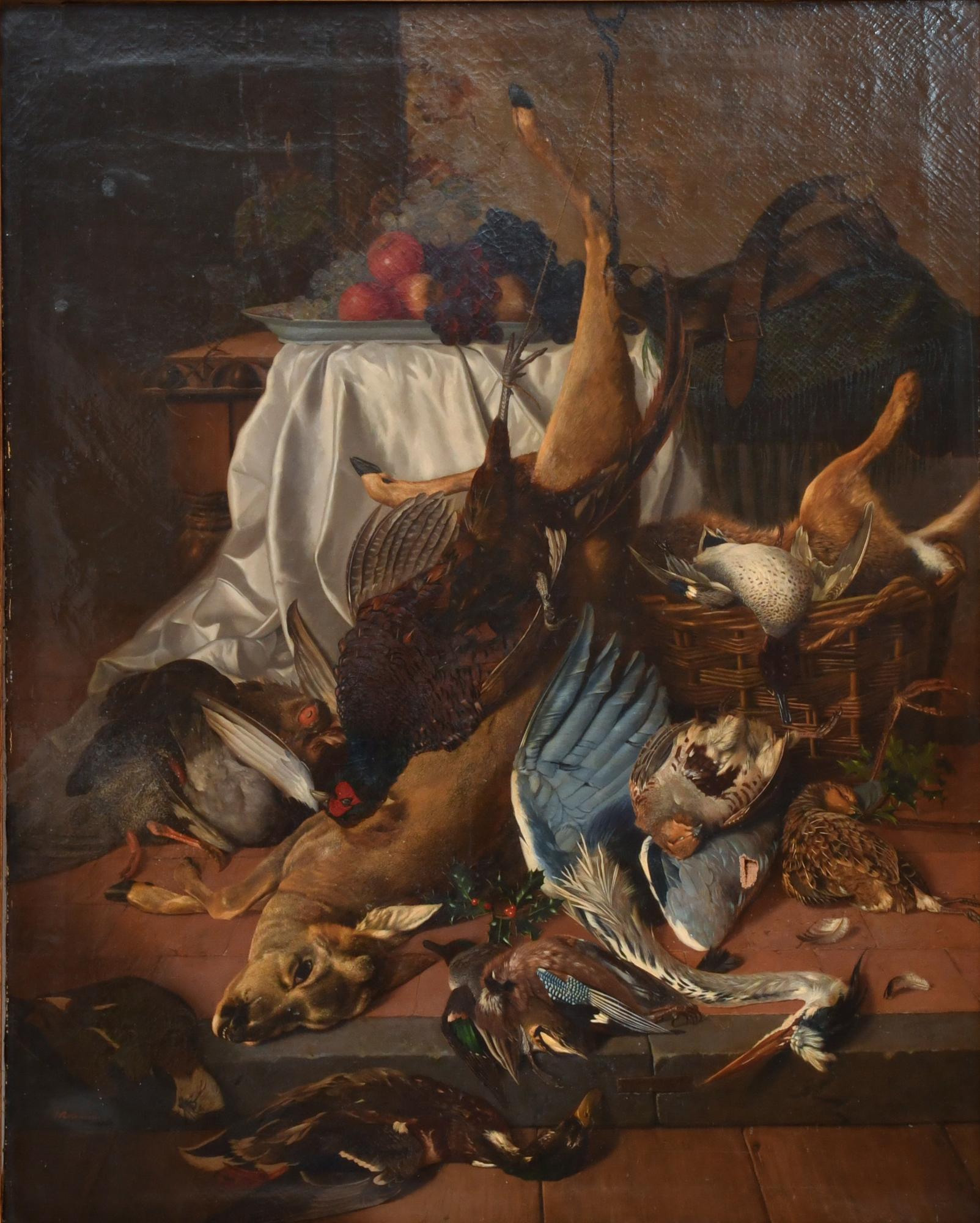 19TH CENTURY ENGLISH SCHOOL. "Hunting still life".