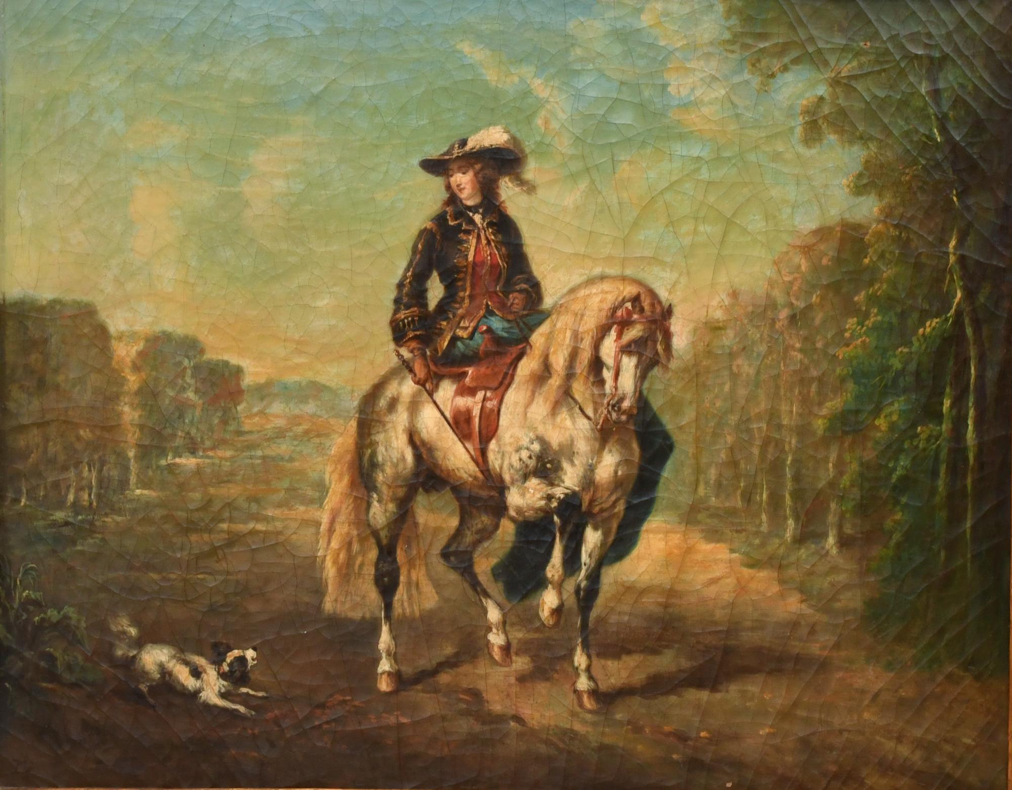 19TH CENTURY FRENCH SCHOOL. "Man on horseback".