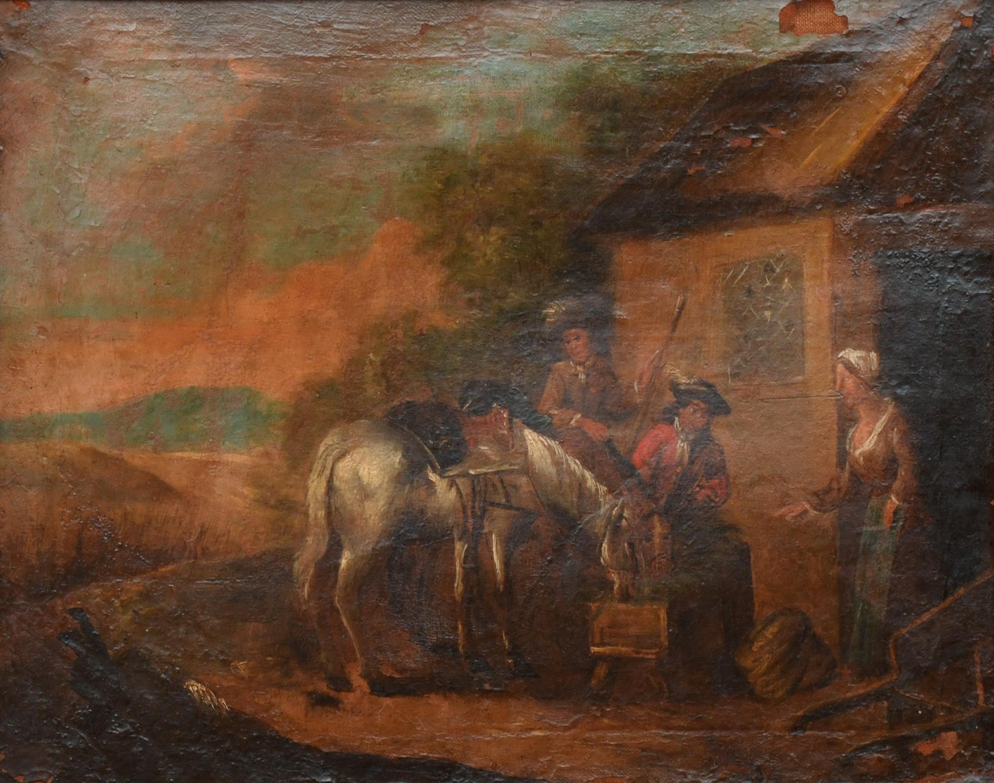 19TH CENTURY ENGLISH SCHOOL. "Characters and horese".