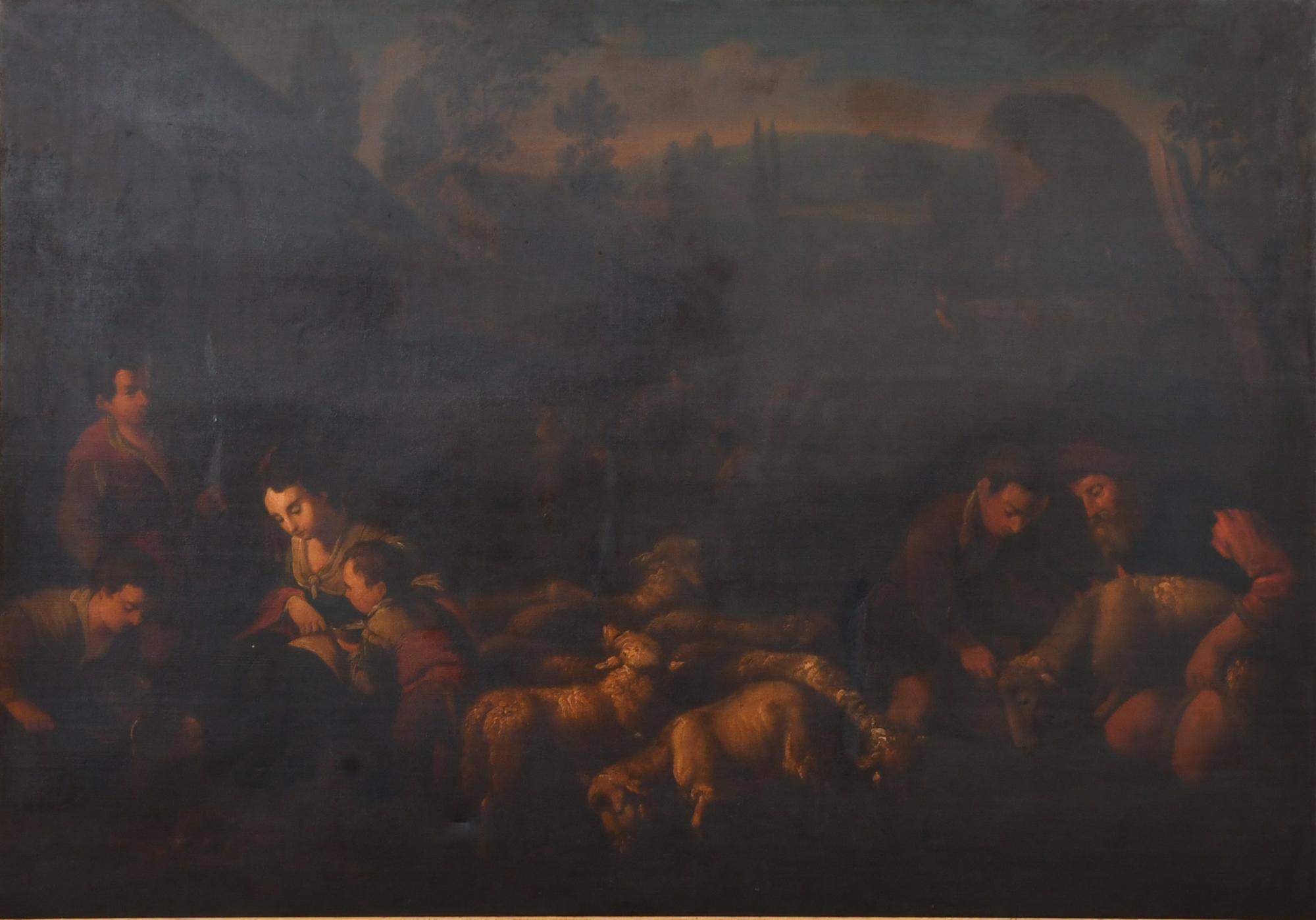 ESCUELA PROBABLEMENTE ITALIANA,SIGLO XIX. "Escena pastoril"