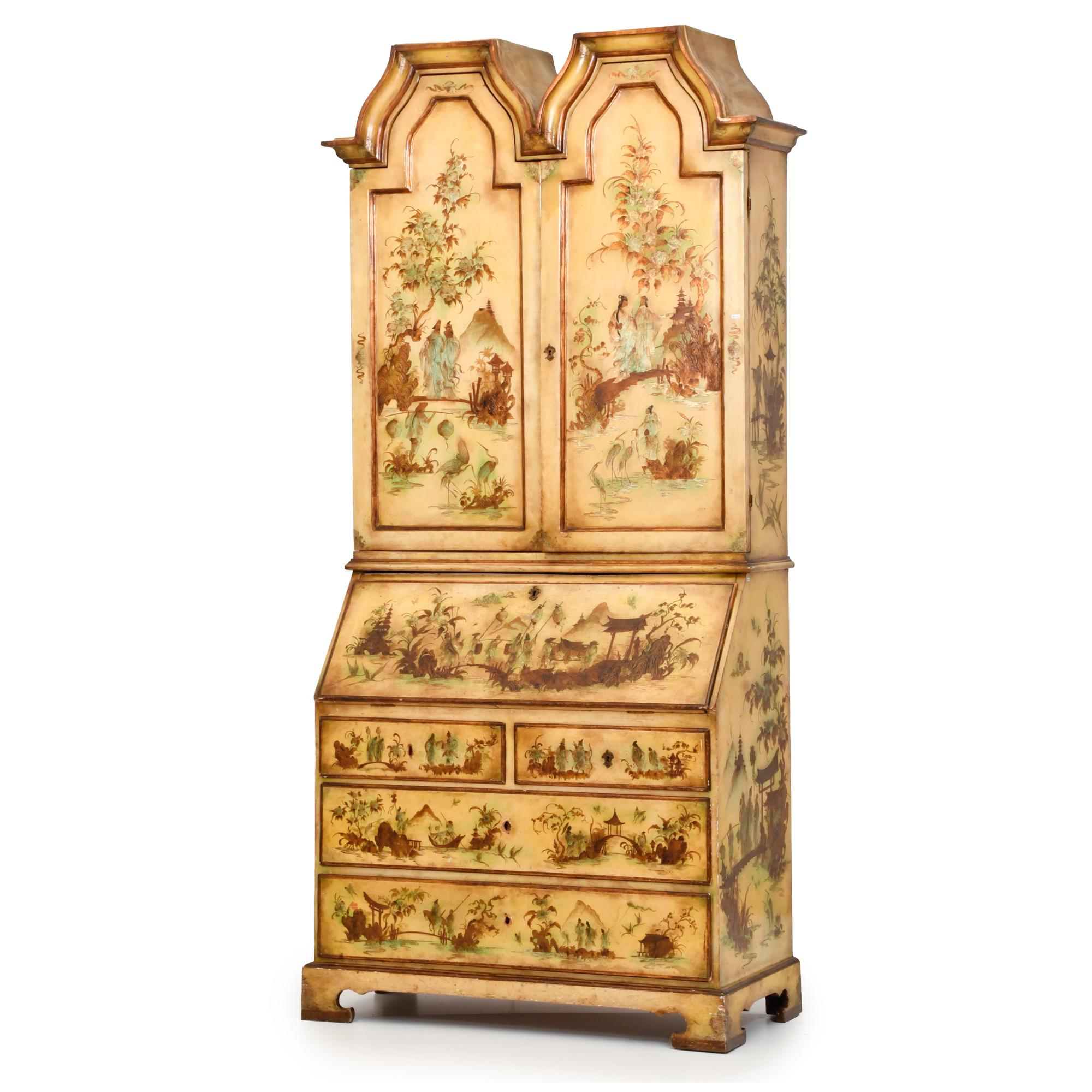 Cabinet escritorio estilo Reina Ana, segunda mitad siglo XX.