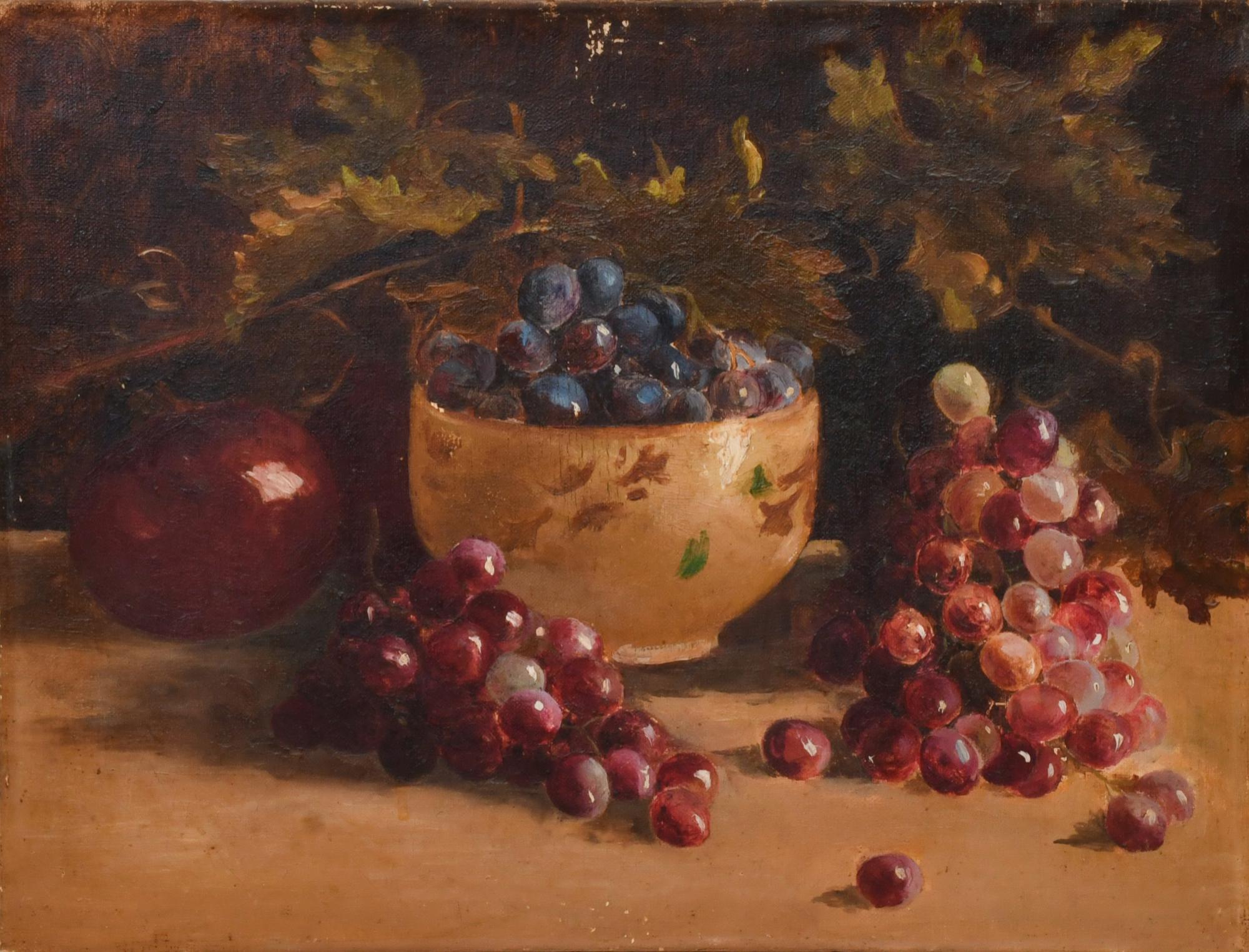 ESCUELA ESPAÑOLA, SIGLO XX. "Bodegón de uvas".
